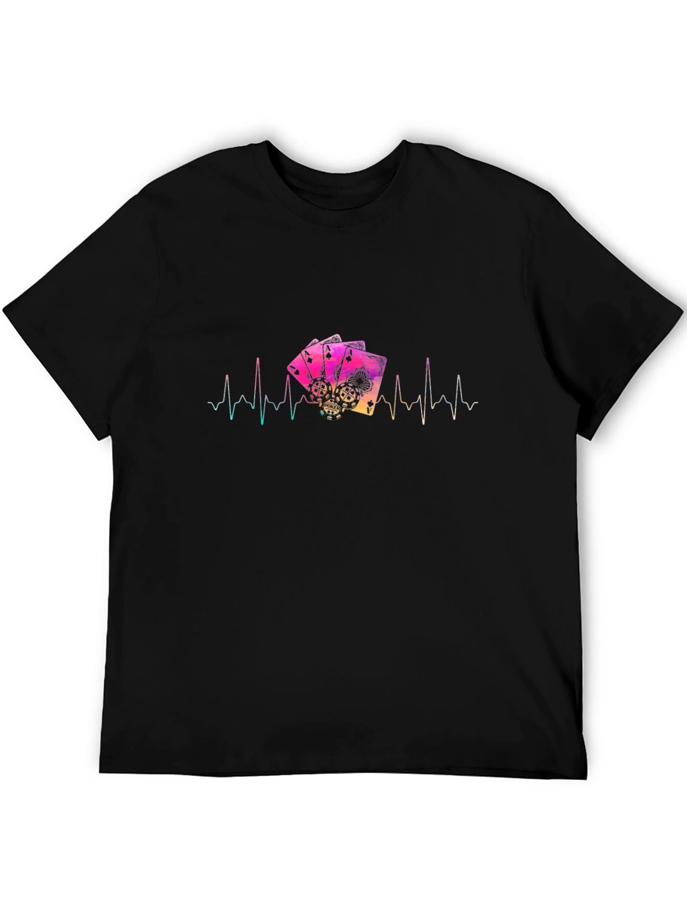 Poker Ace Card Heartbeat Graphic T-Shirt