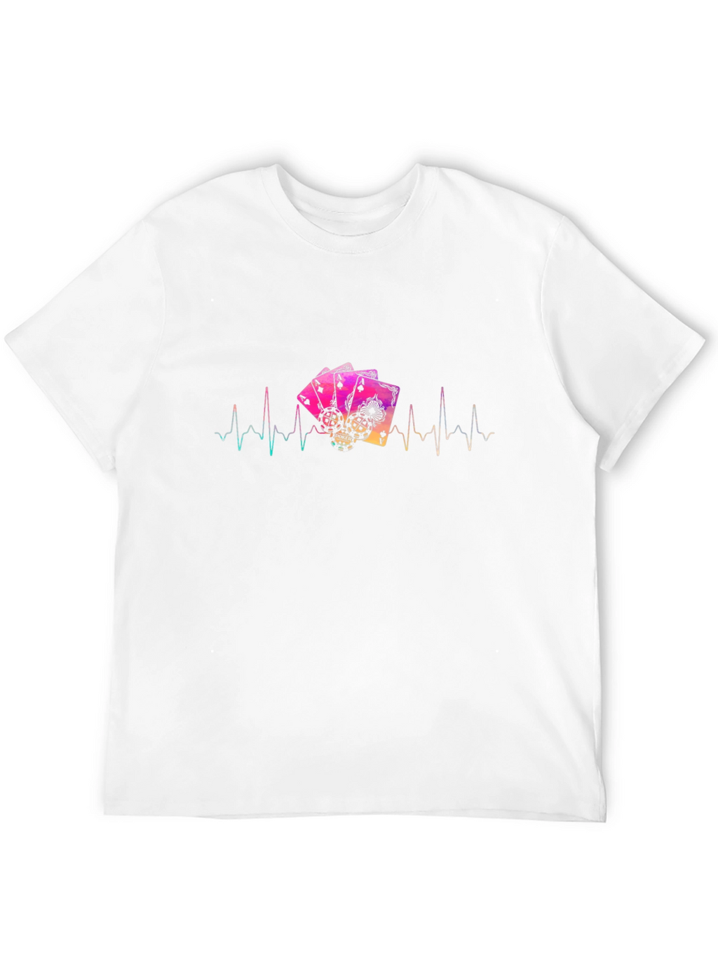 Poker Ace Card Heartbeat Graphic T-Shirt