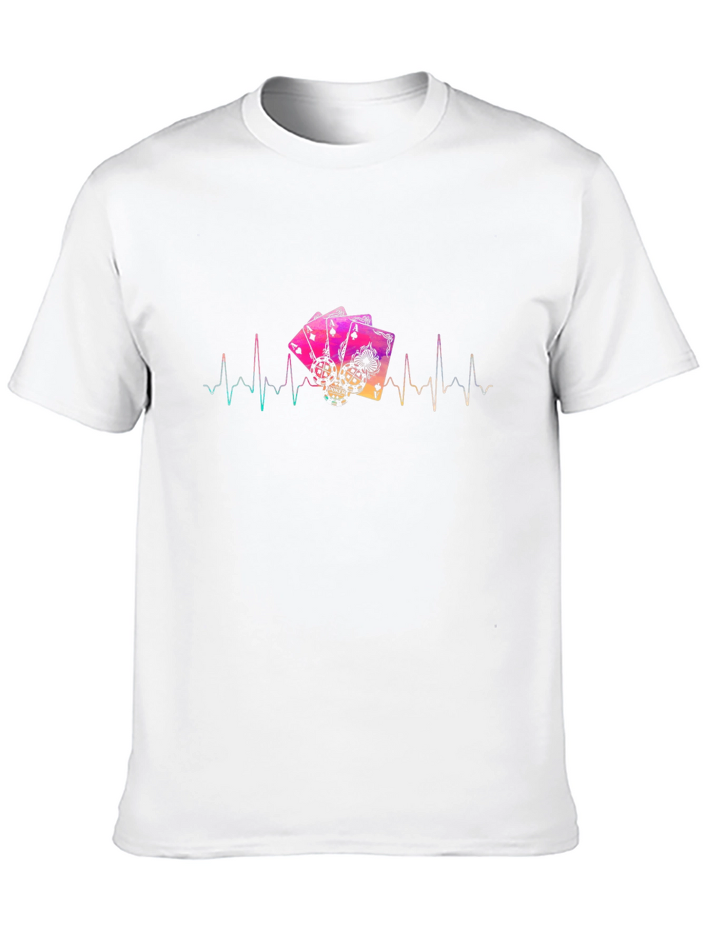 Poker Ace Card Heartbeat Graphic T-Shirt