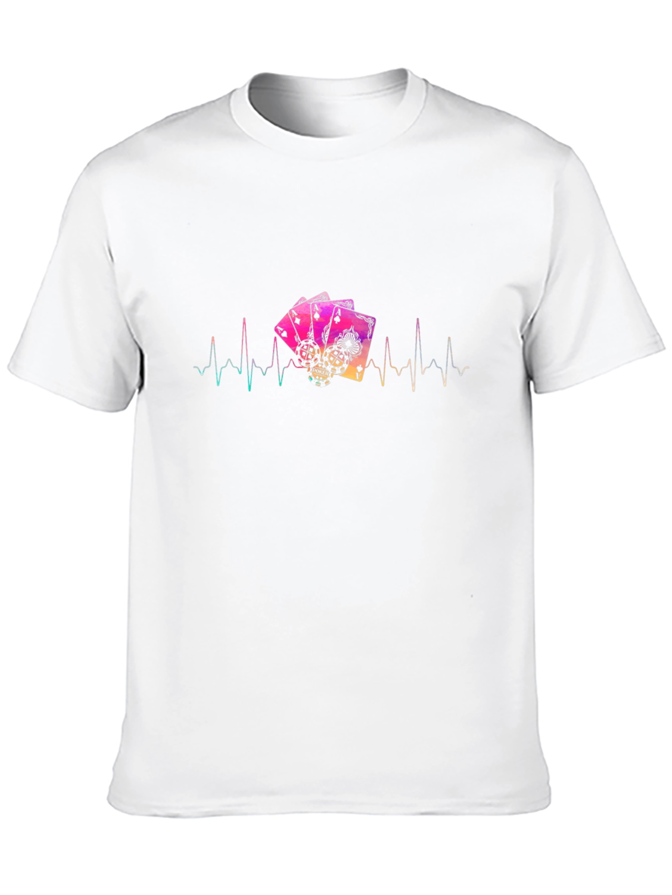 Poker Ace Card Heartbeat Graphic T-Shirt