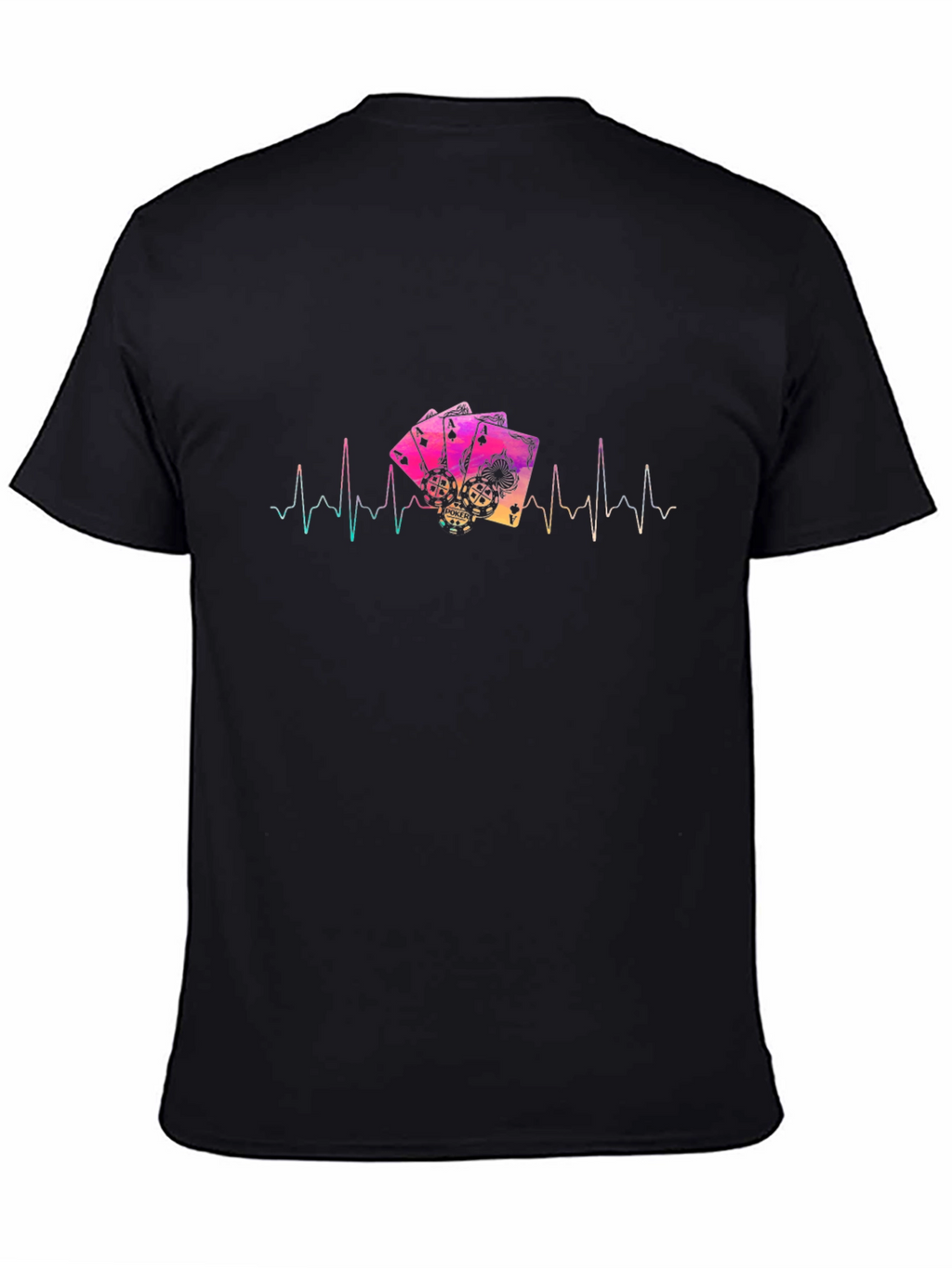 Poker Ace Card Heartbeat Graphic T-Shirt
