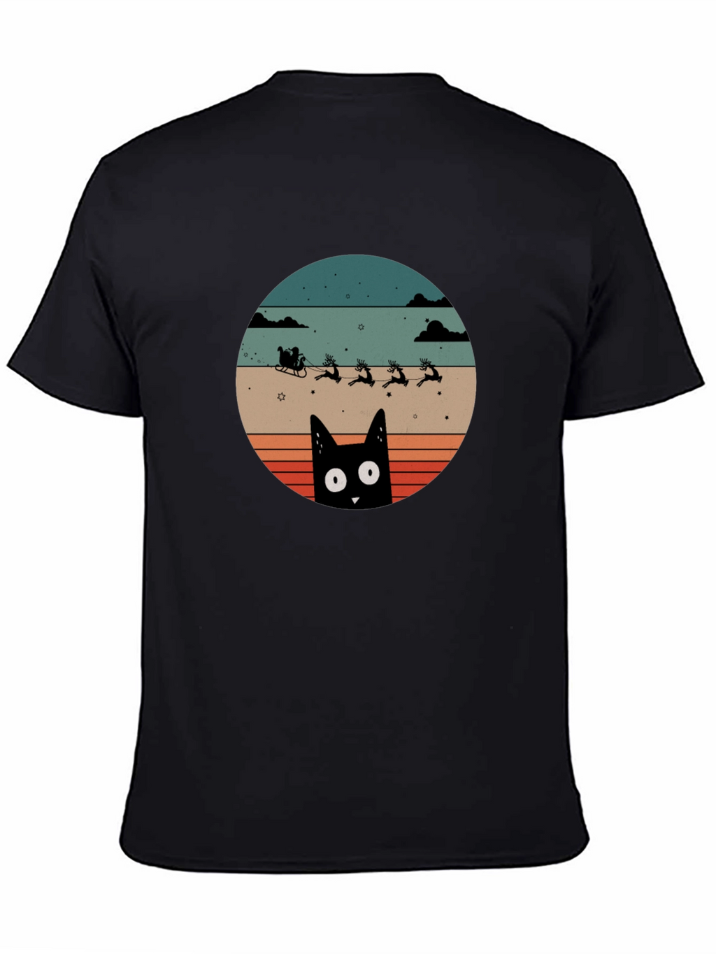 Retro Cat Santas Sleigh T-Shirt