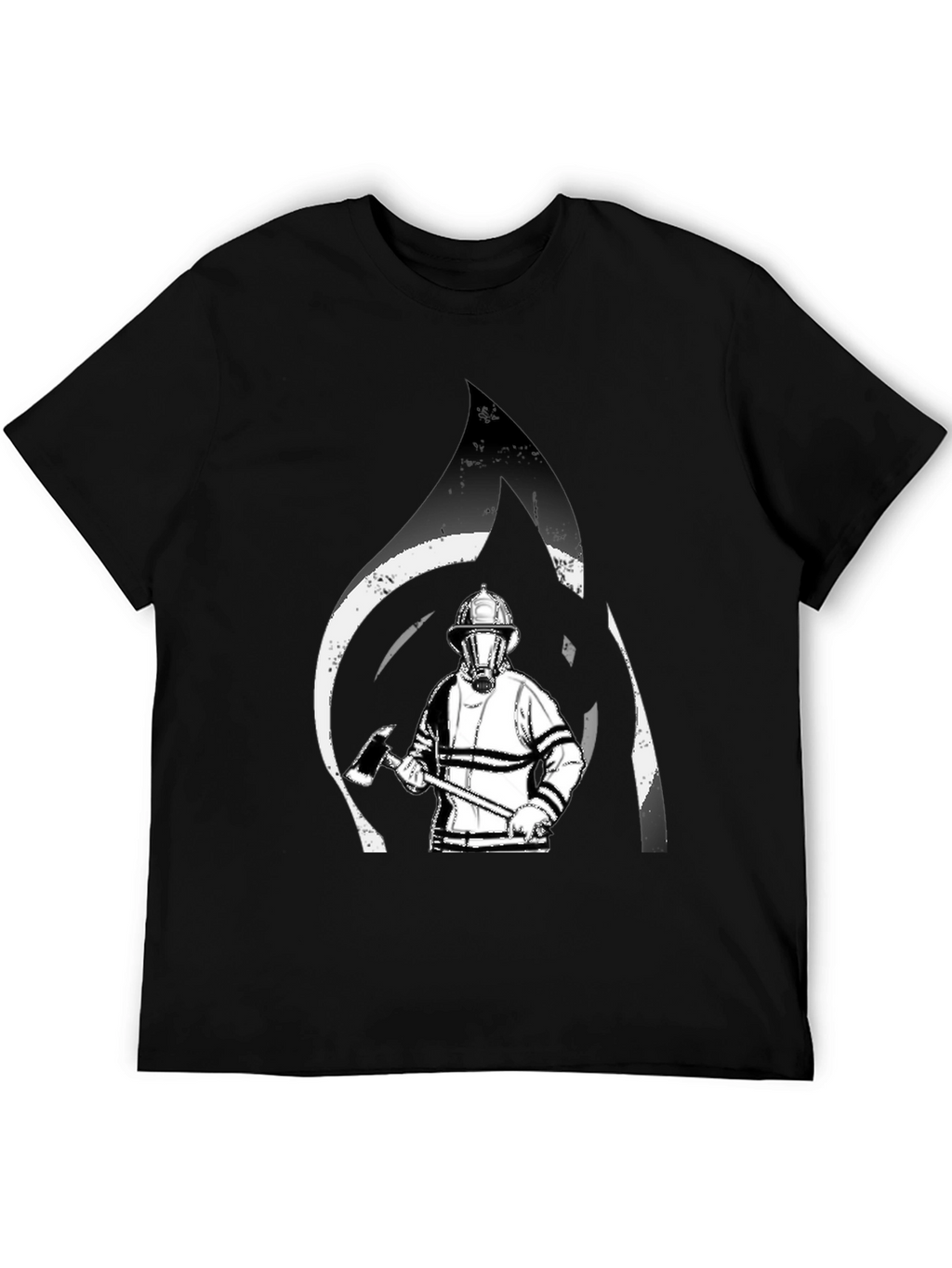 Firefighter Graphic T-Shirt - Black Cotton Tee