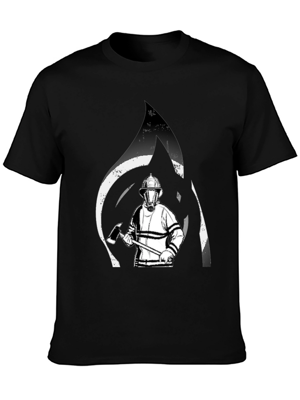 Firefighter Graphic T-Shirt - Black Cotton Tee