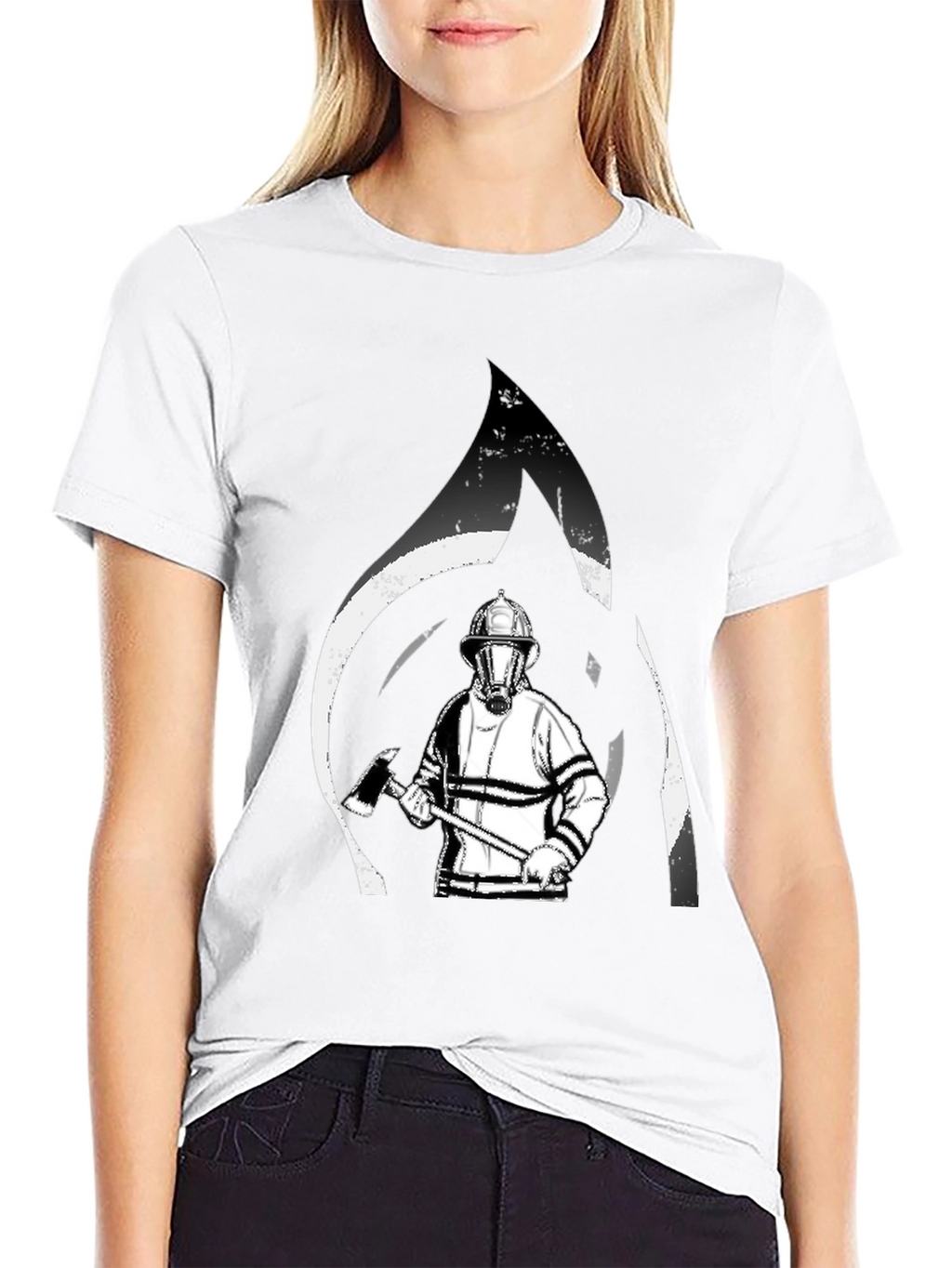 Firefighter Graphic T-Shirt - Black Cotton Tee