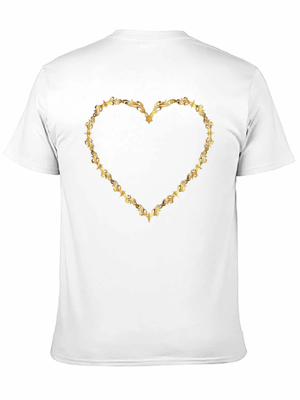 Golden Heart Frame Black T-Shirt