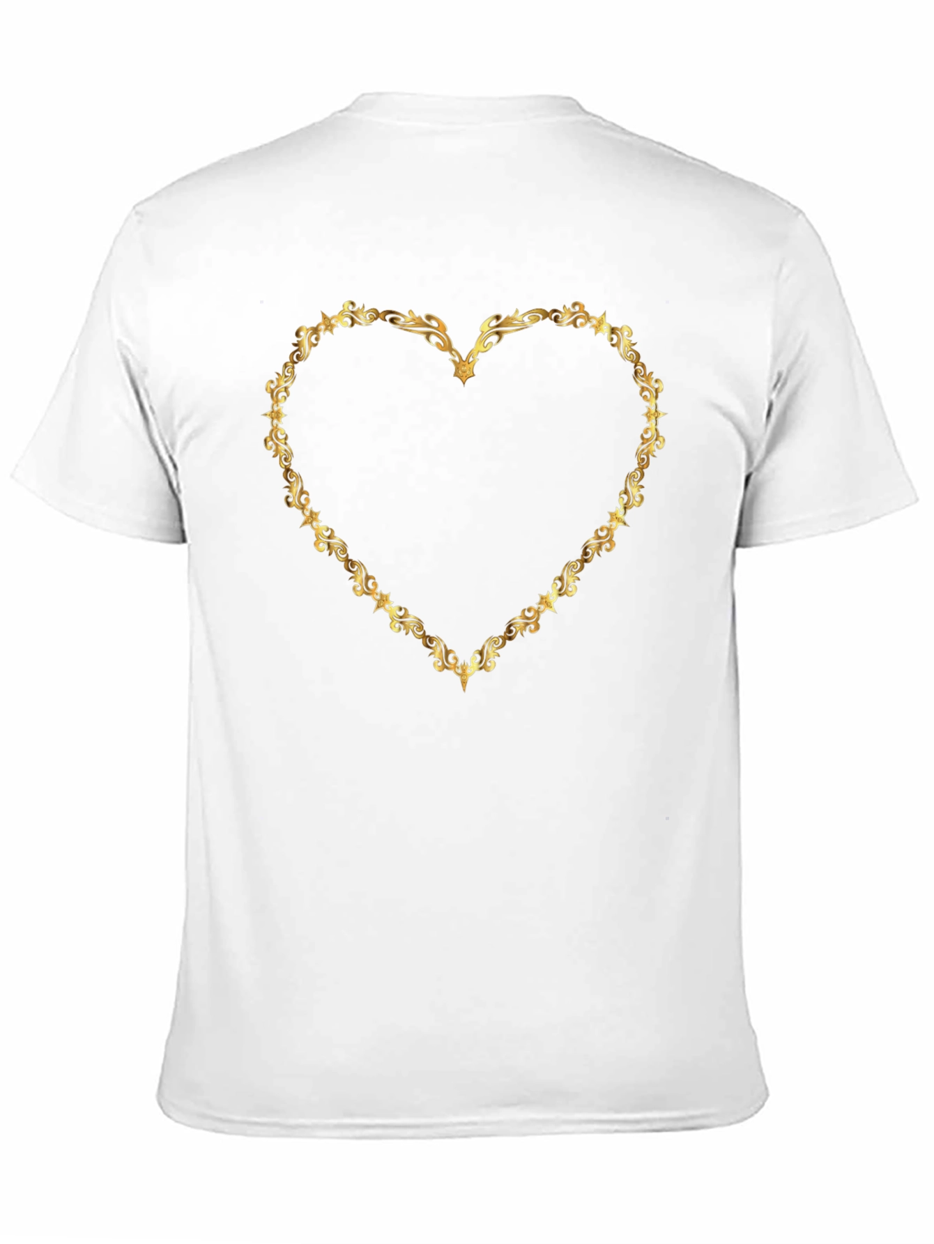 Golden Heart Frame Black T-Shirt