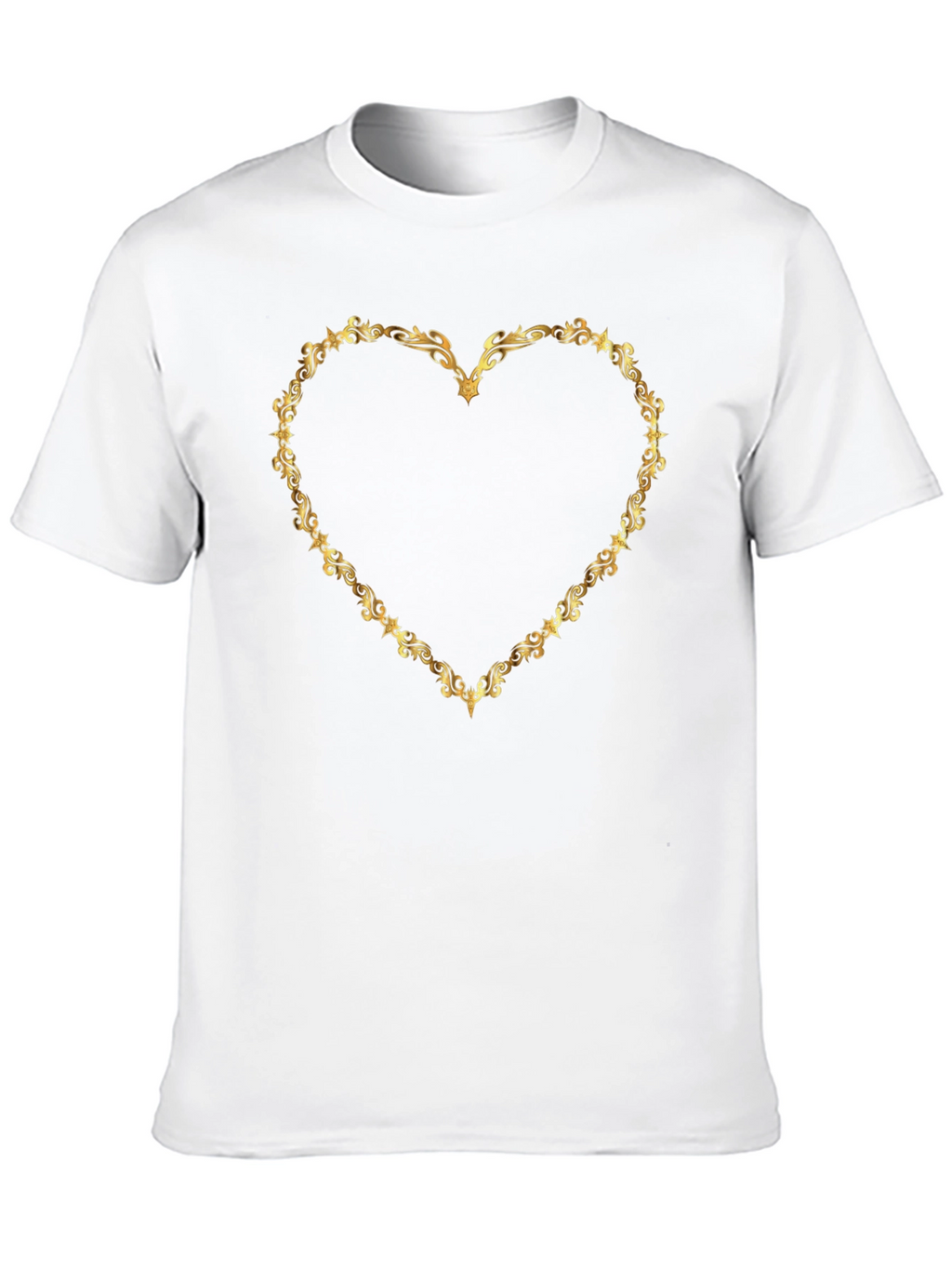 Golden Heart Frame Black T-Shirt