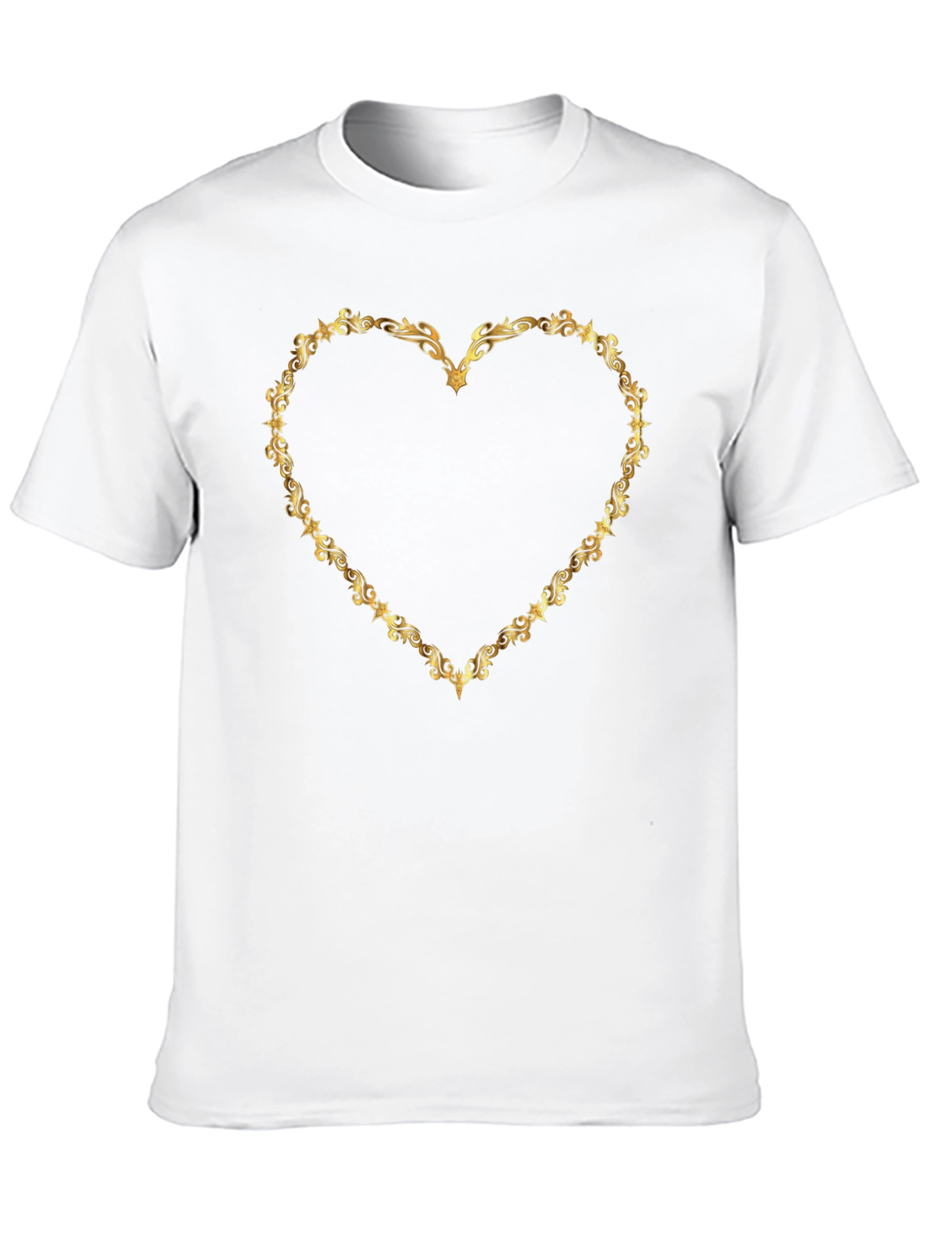 Golden Heart Frame Black T-Shirt