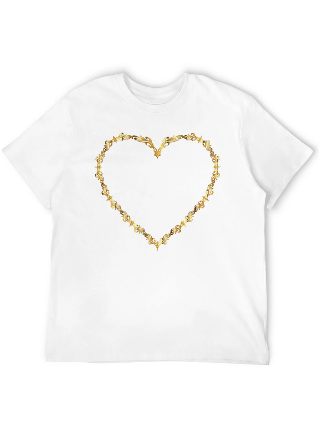 Golden Heart Frame Black T-Shirt