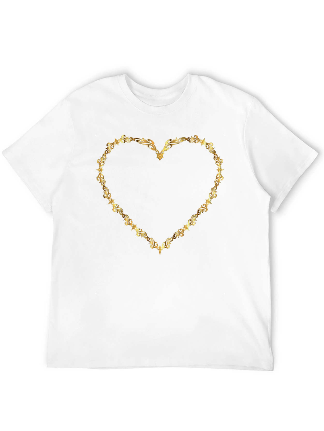 Golden Heart Frame Black T-Shirt
