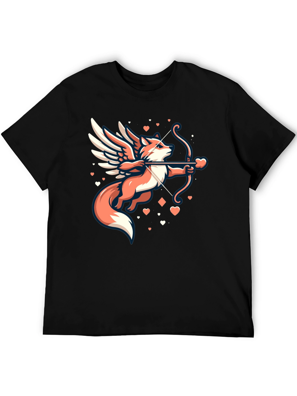 Fox Cupid Graphic T-Shirt - Valentines Day