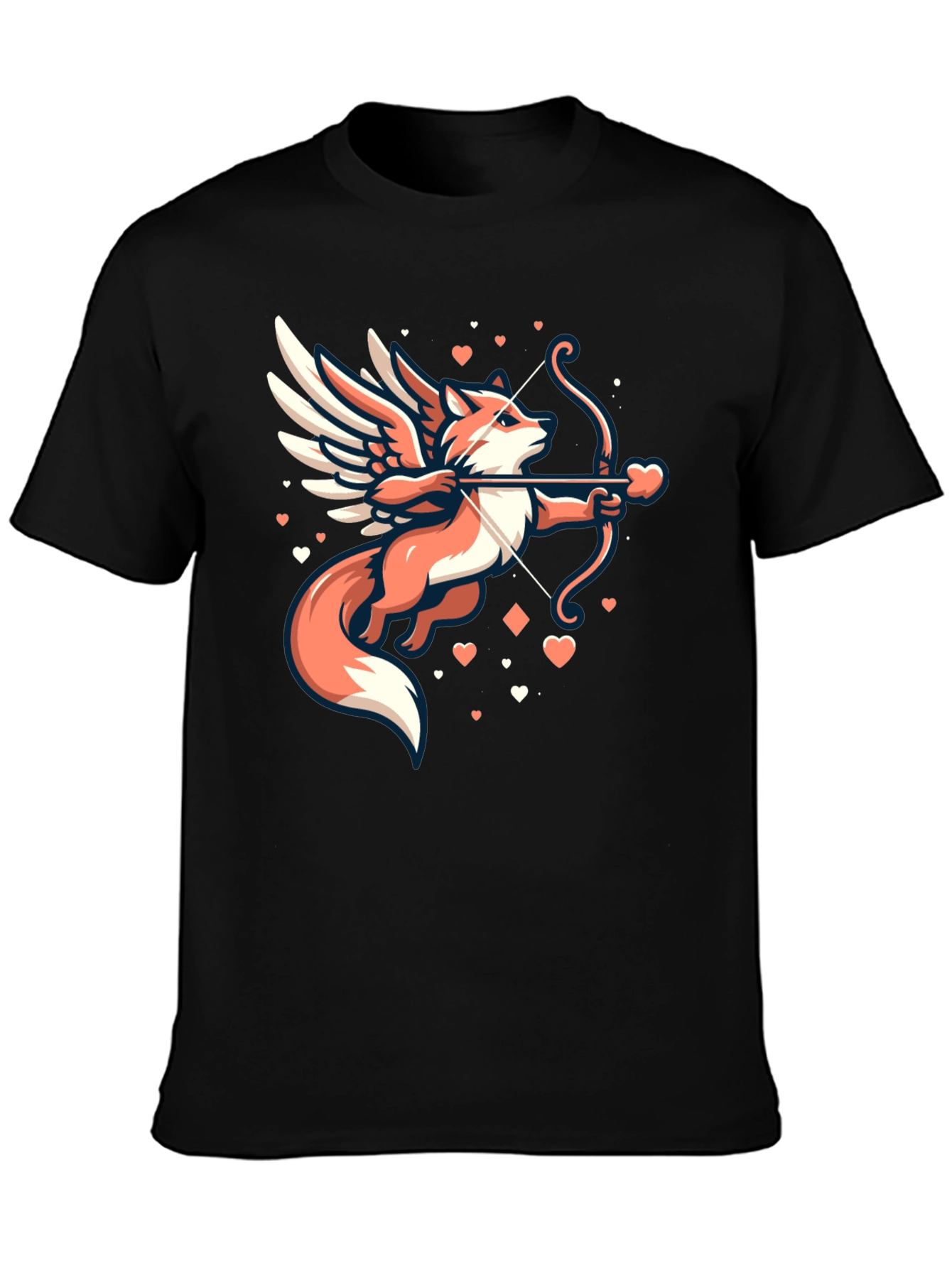 Fox Cupid Graphic T-Shirt - Valentines Day
