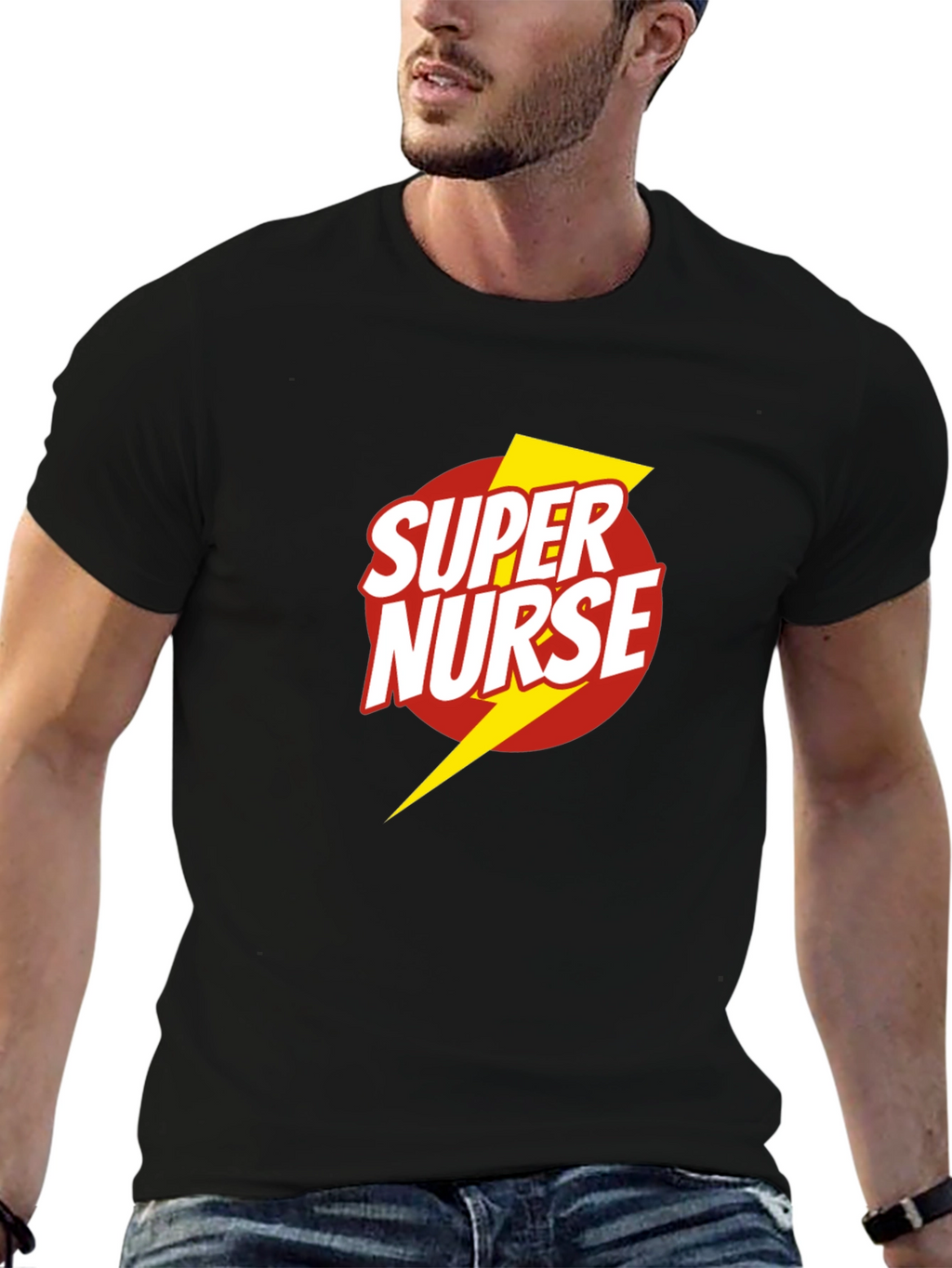 Super Nurse Graphic T-Shirt - Black