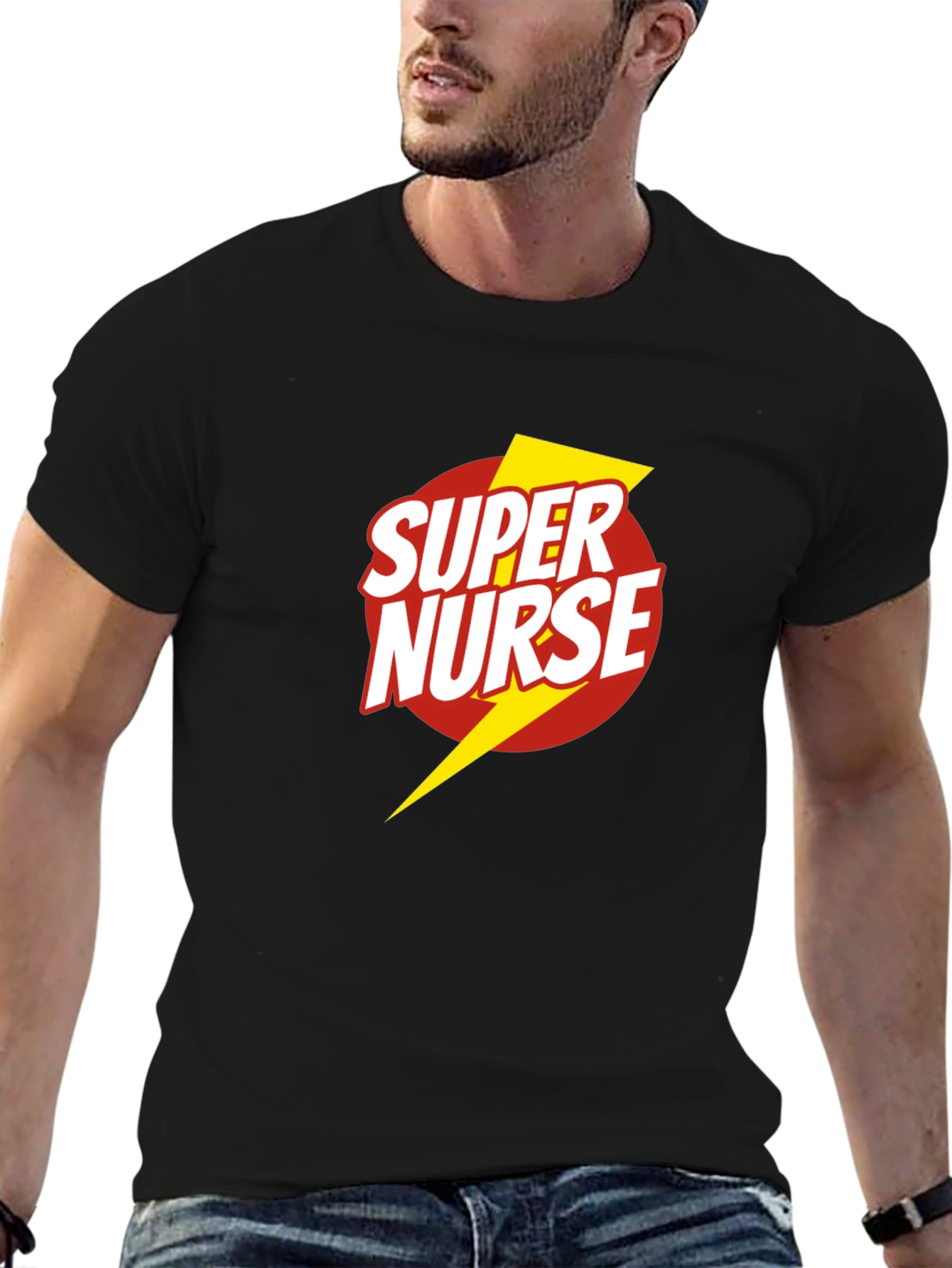Super Nurse Graphic T-Shirt - Black