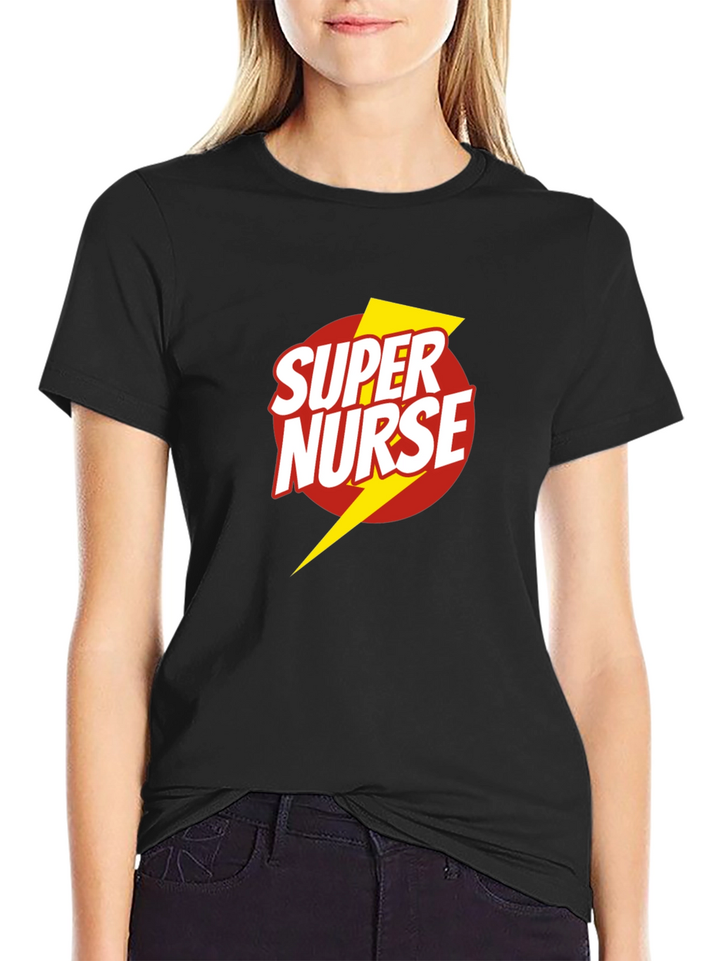 Super Nurse Graphic T-Shirt - Black