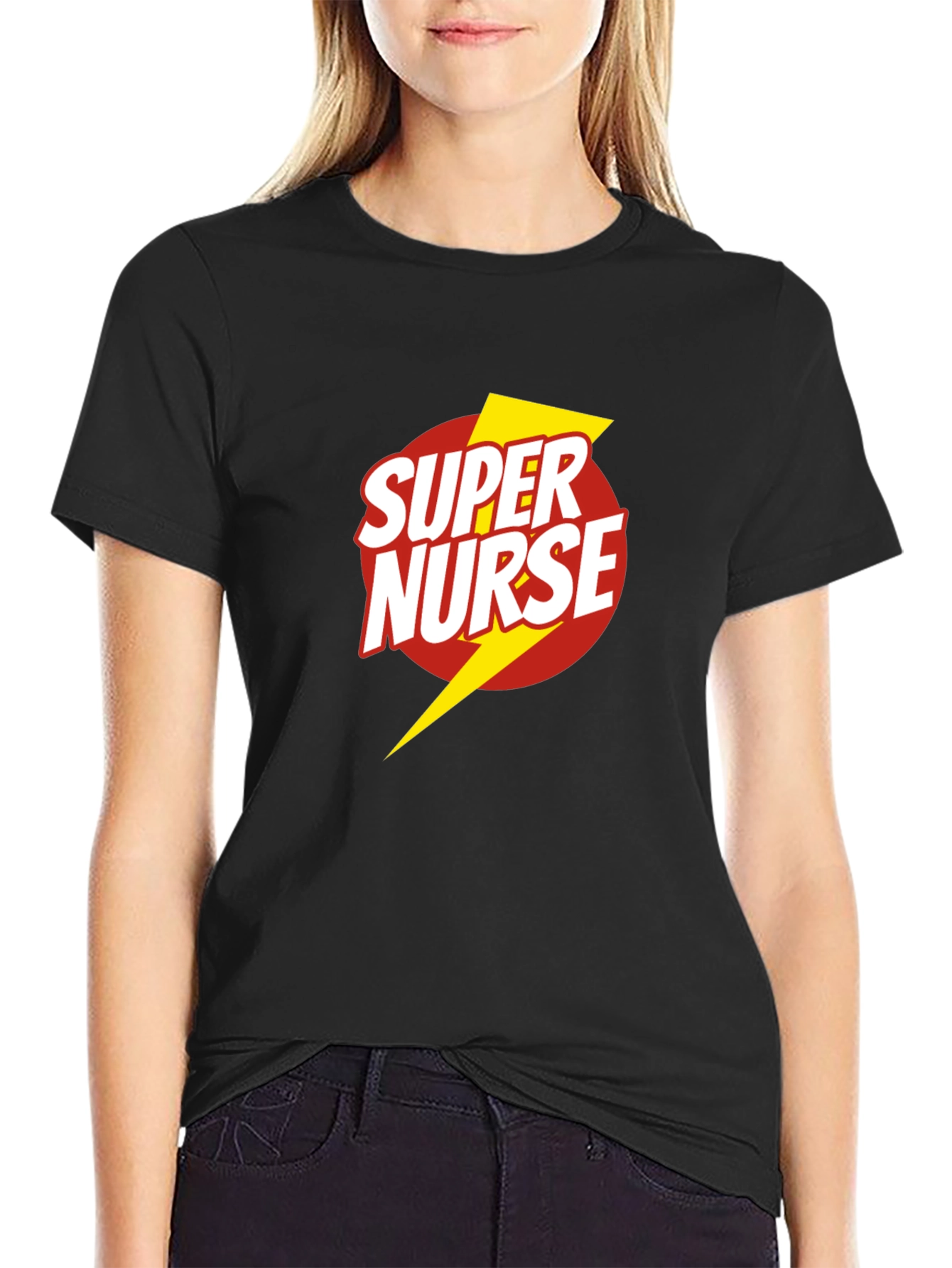 Super Nurse Graphic T-Shirt - Black