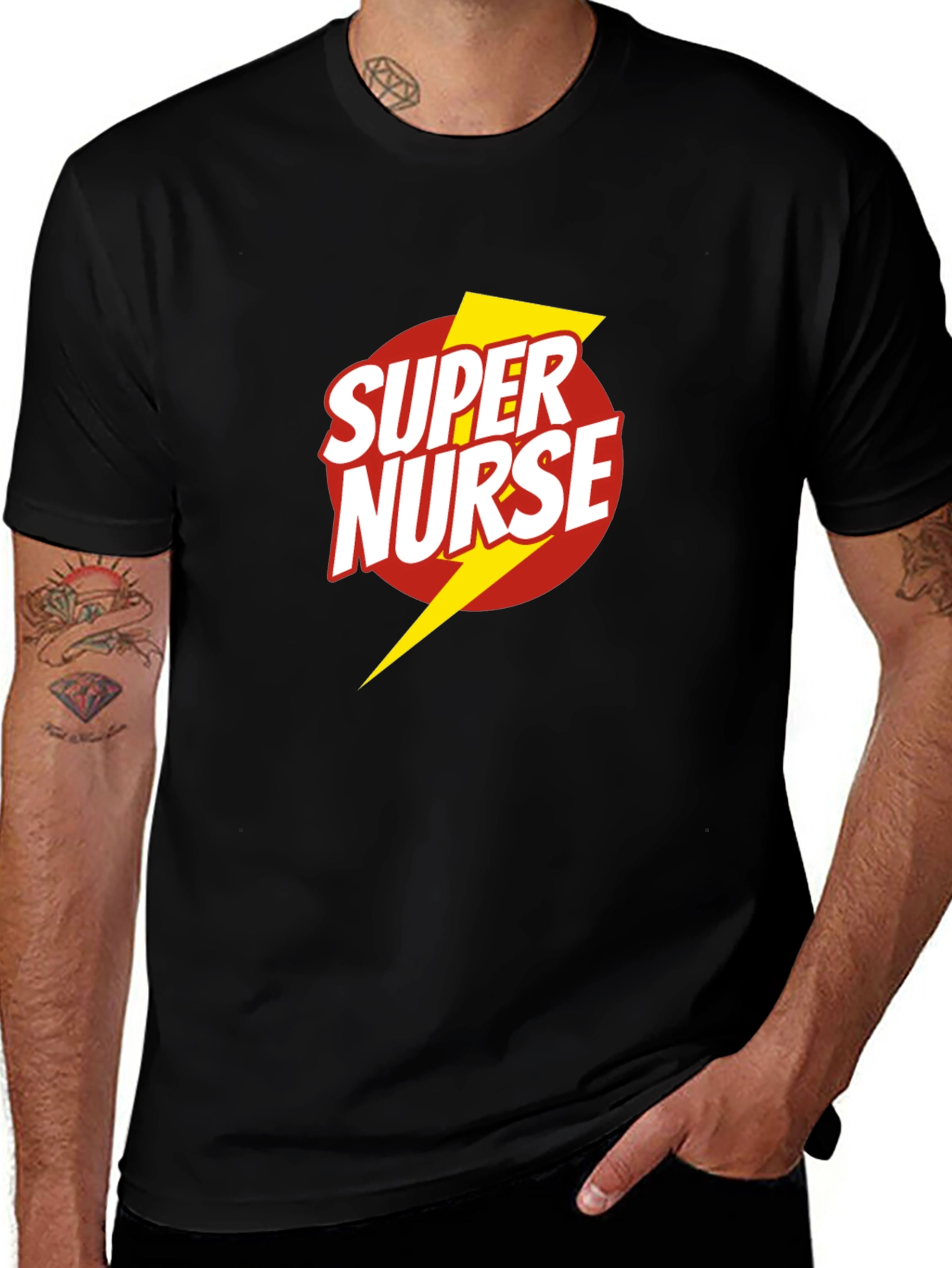 Super Nurse Graphic T-Shirt - Black