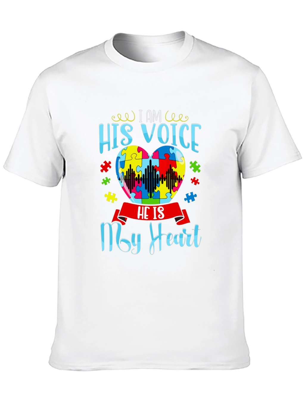 Autism Awareness His Voice My Heart T-Shirt
