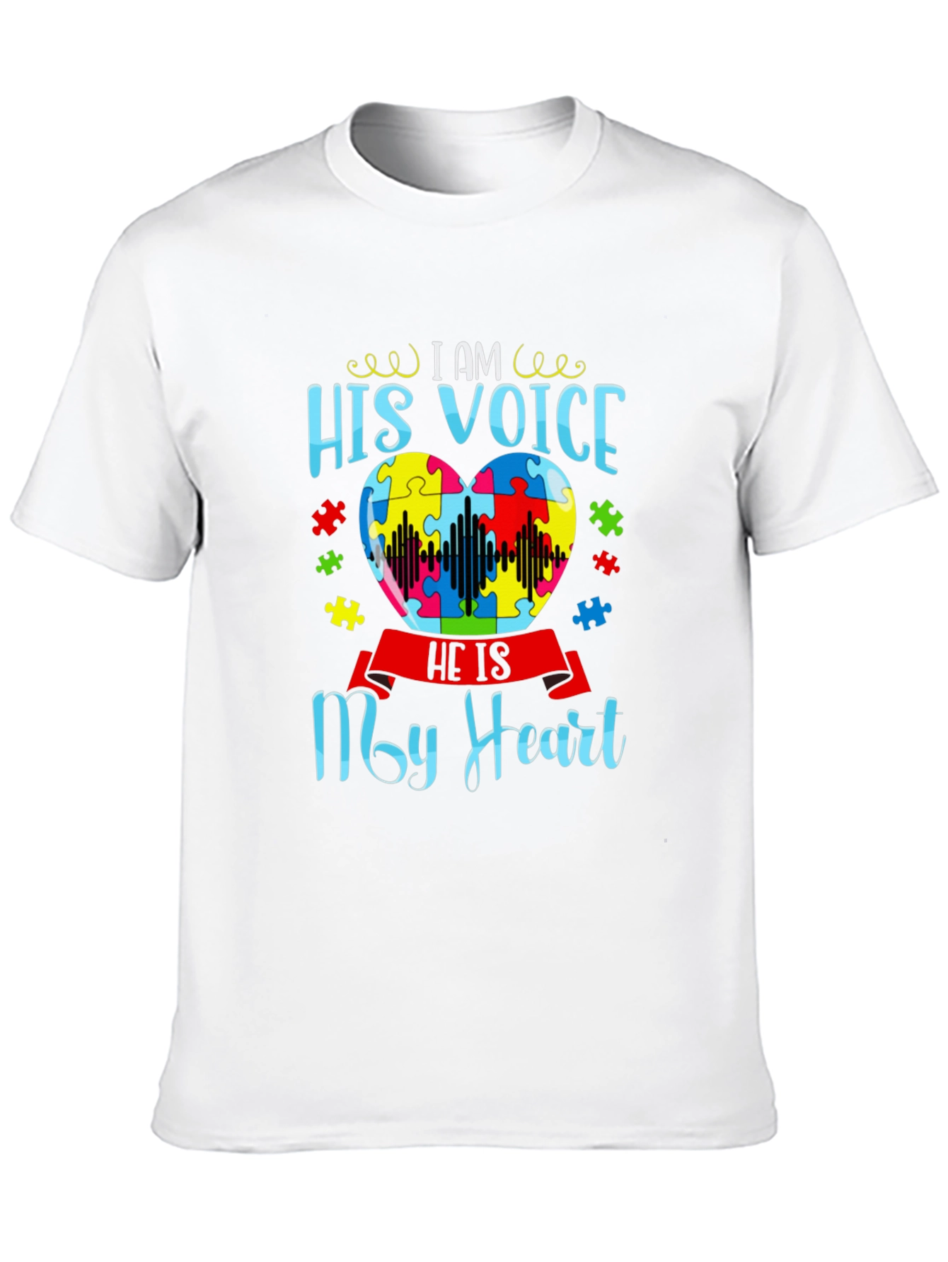 Autism Awareness His Voice My Heart T-Shirt
