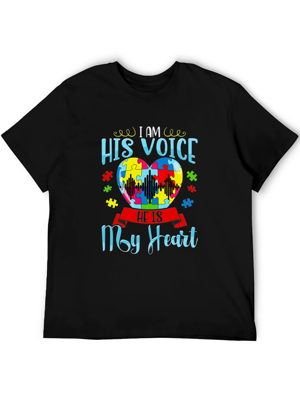 Autism Awareness His Voice My Heart T-Shirt