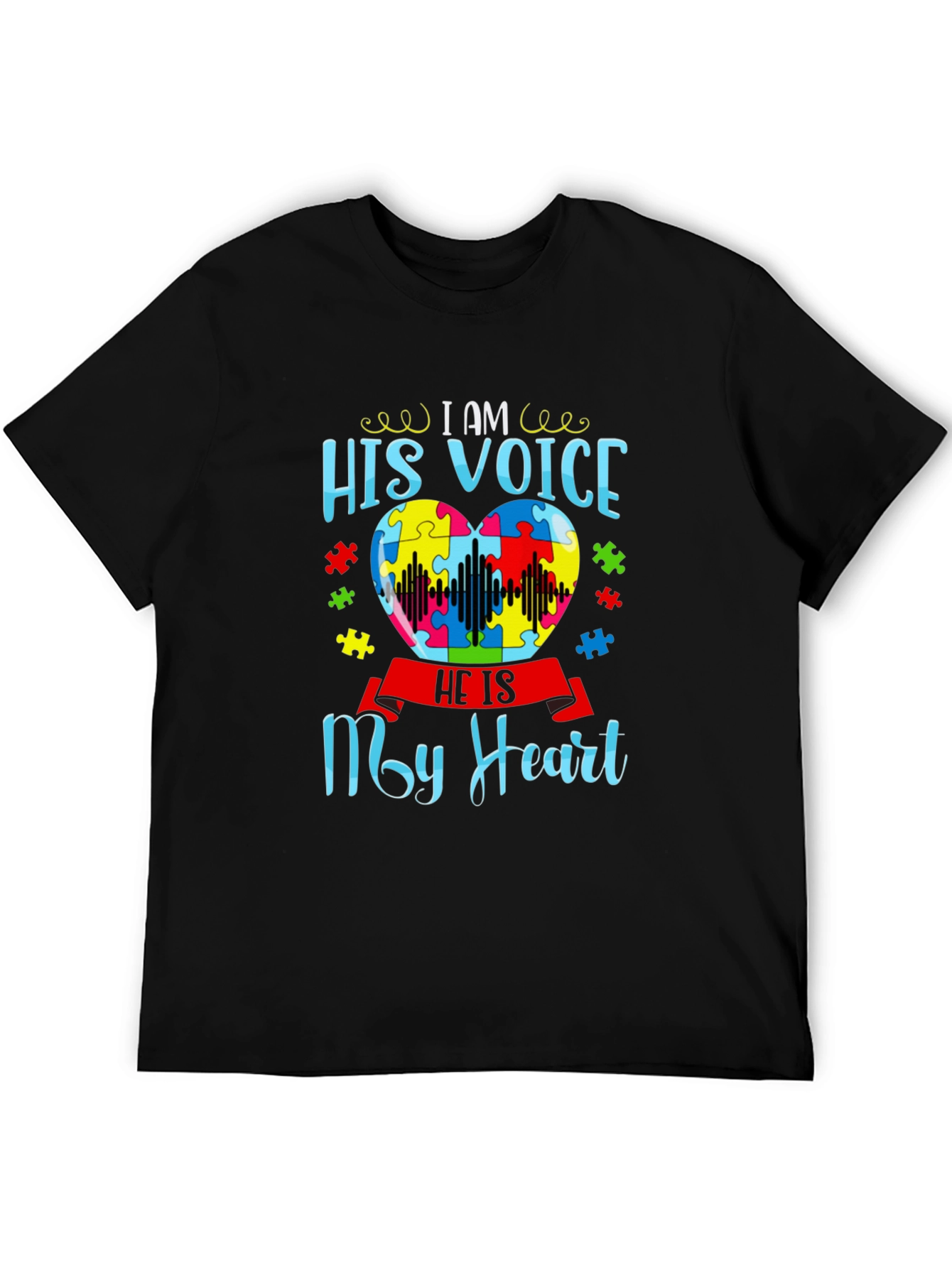 Autism Awareness His Voice My Heart T-Shirt