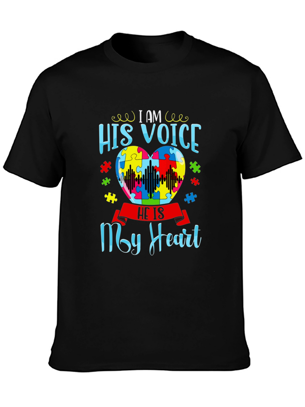 Autism Awareness His Voice My Heart T-Shirt