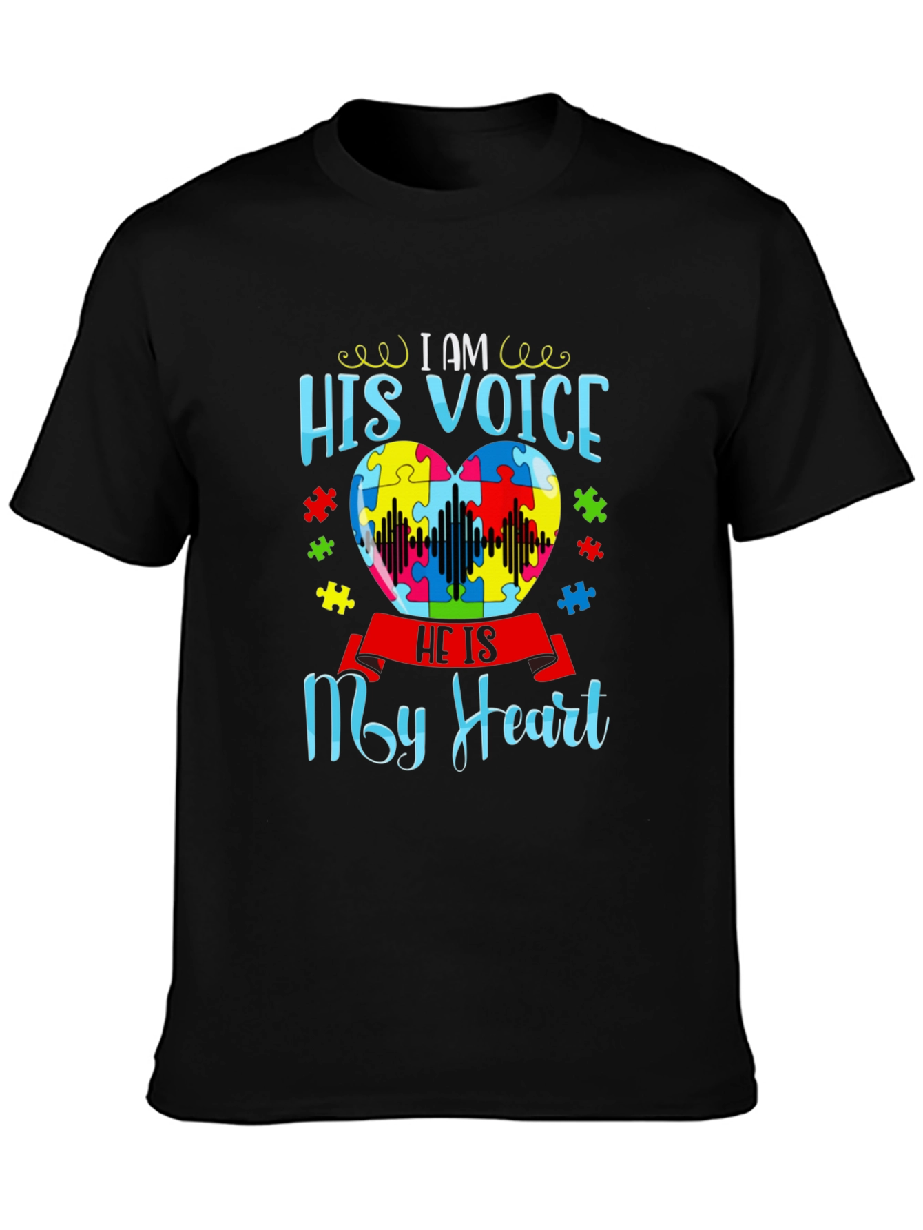 Autism Awareness His Voice My Heart T-Shirt