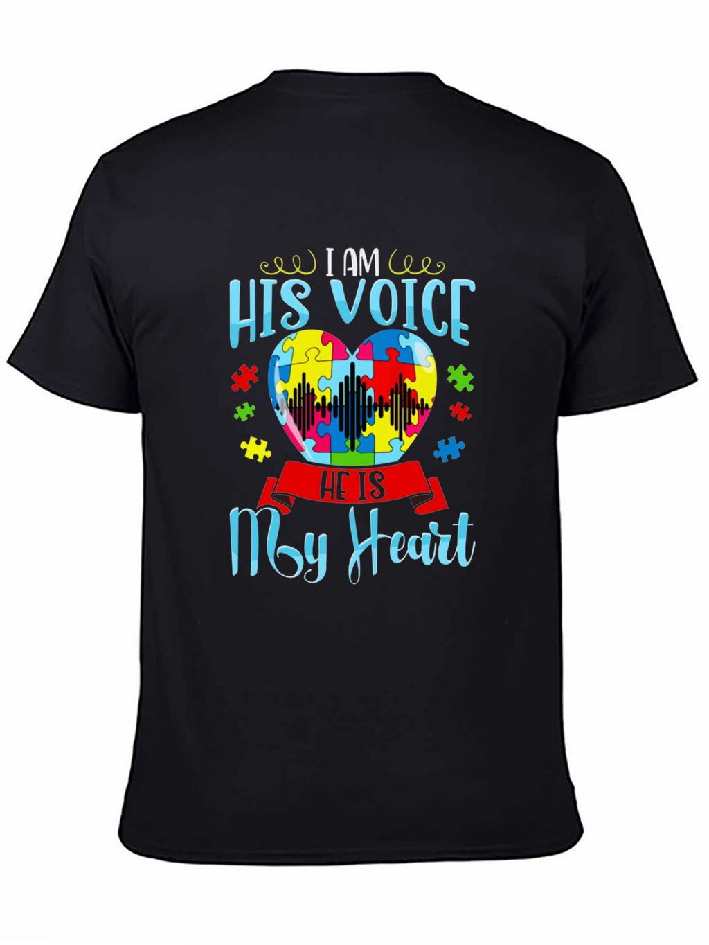 Autism Awareness His Voice My Heart T-Shirt