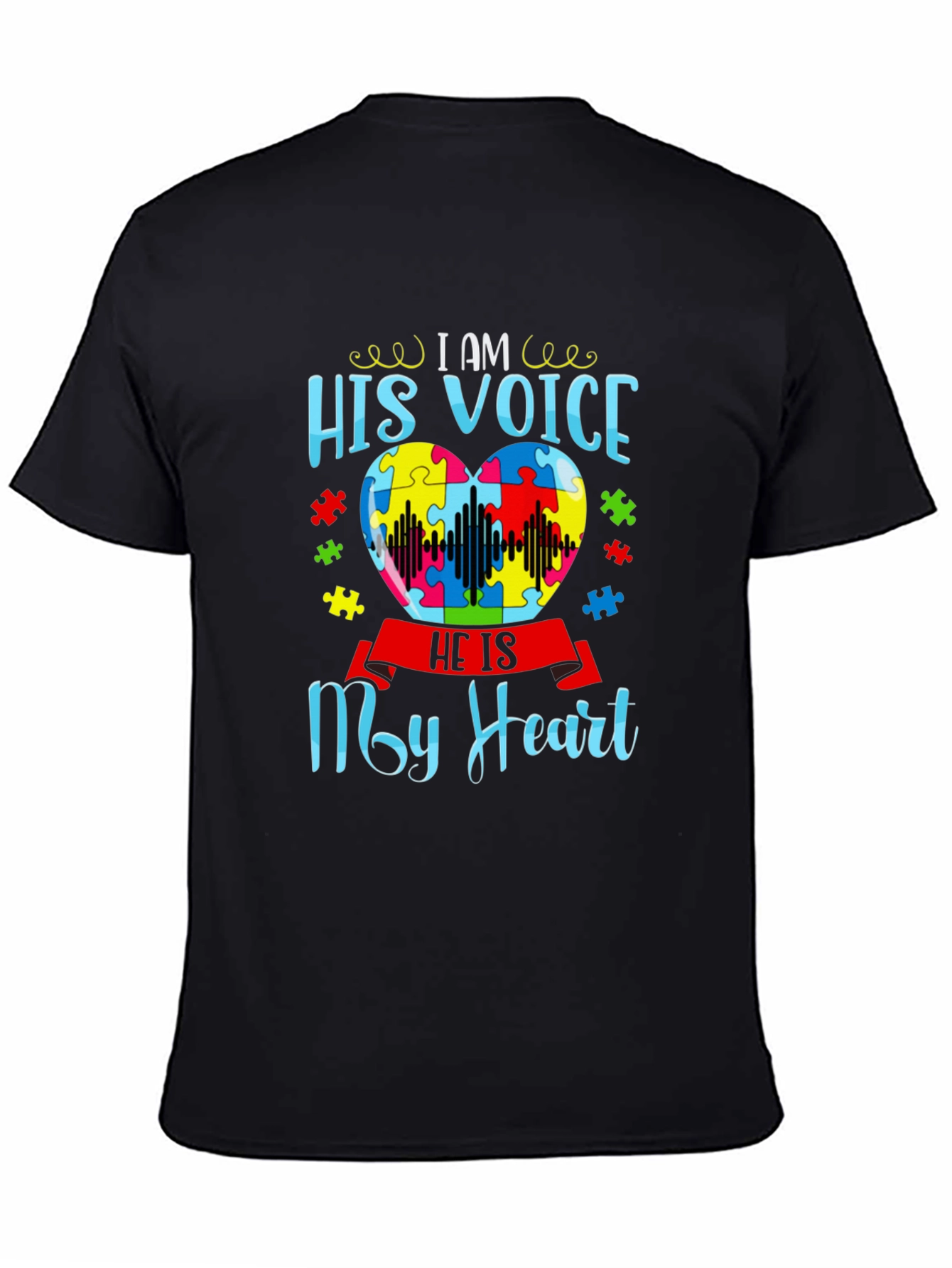 Autism Awareness His Voice My Heart T-Shirt