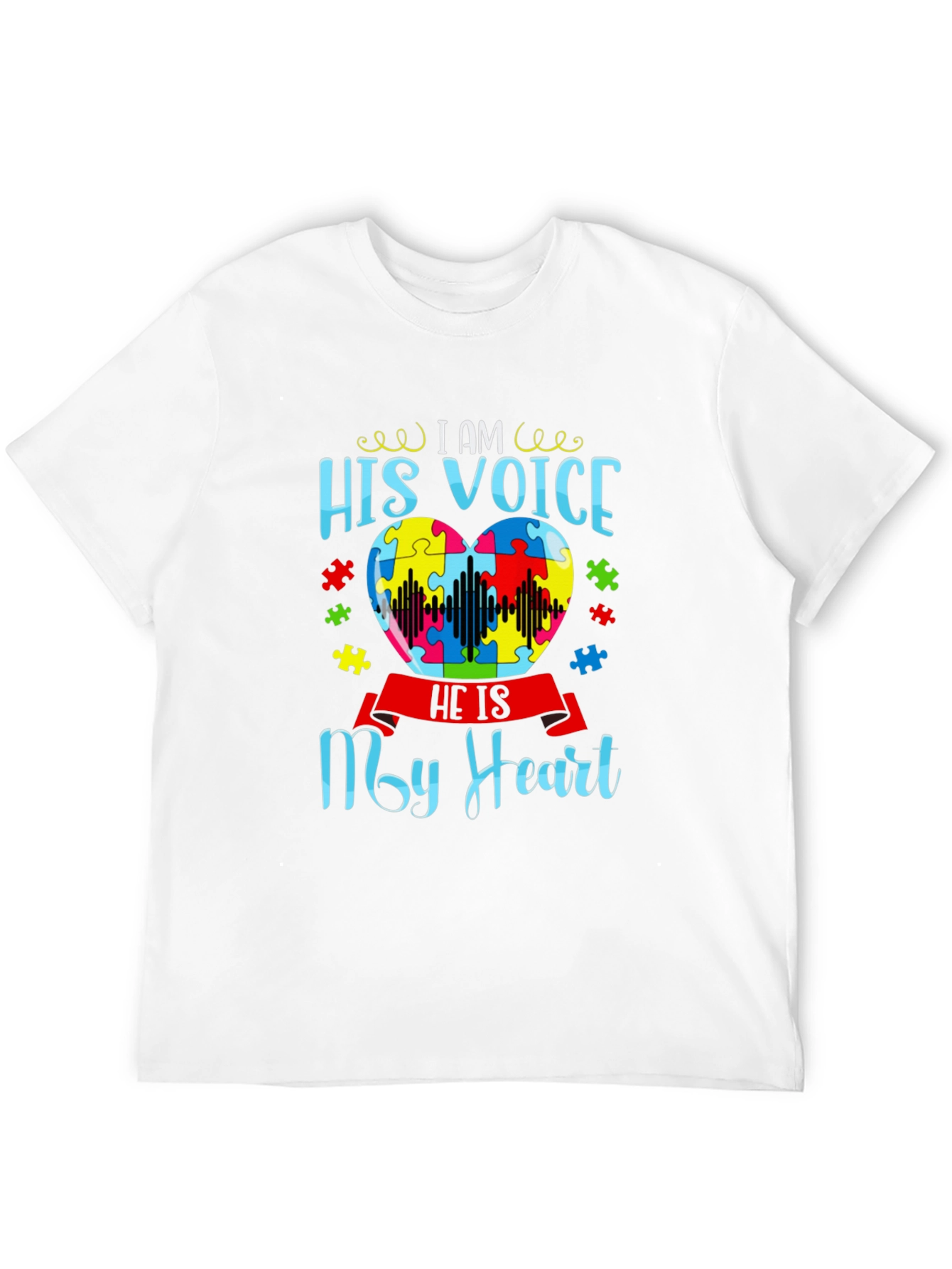 Autism Awareness His Voice My Heart T-Shirt
