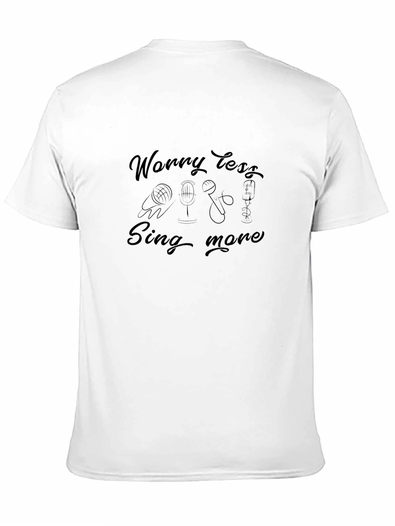 Worry Less Sing More Black Graphic Tee