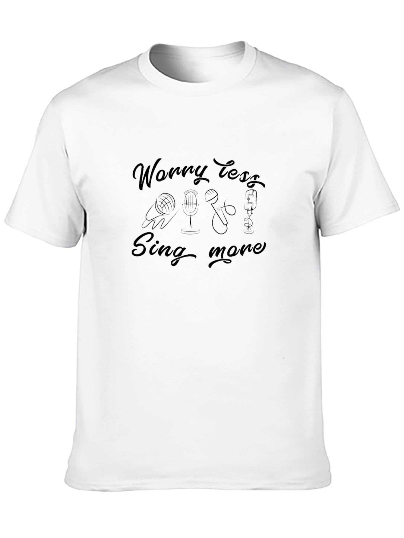 Worry Less Sing More Black Graphic Tee