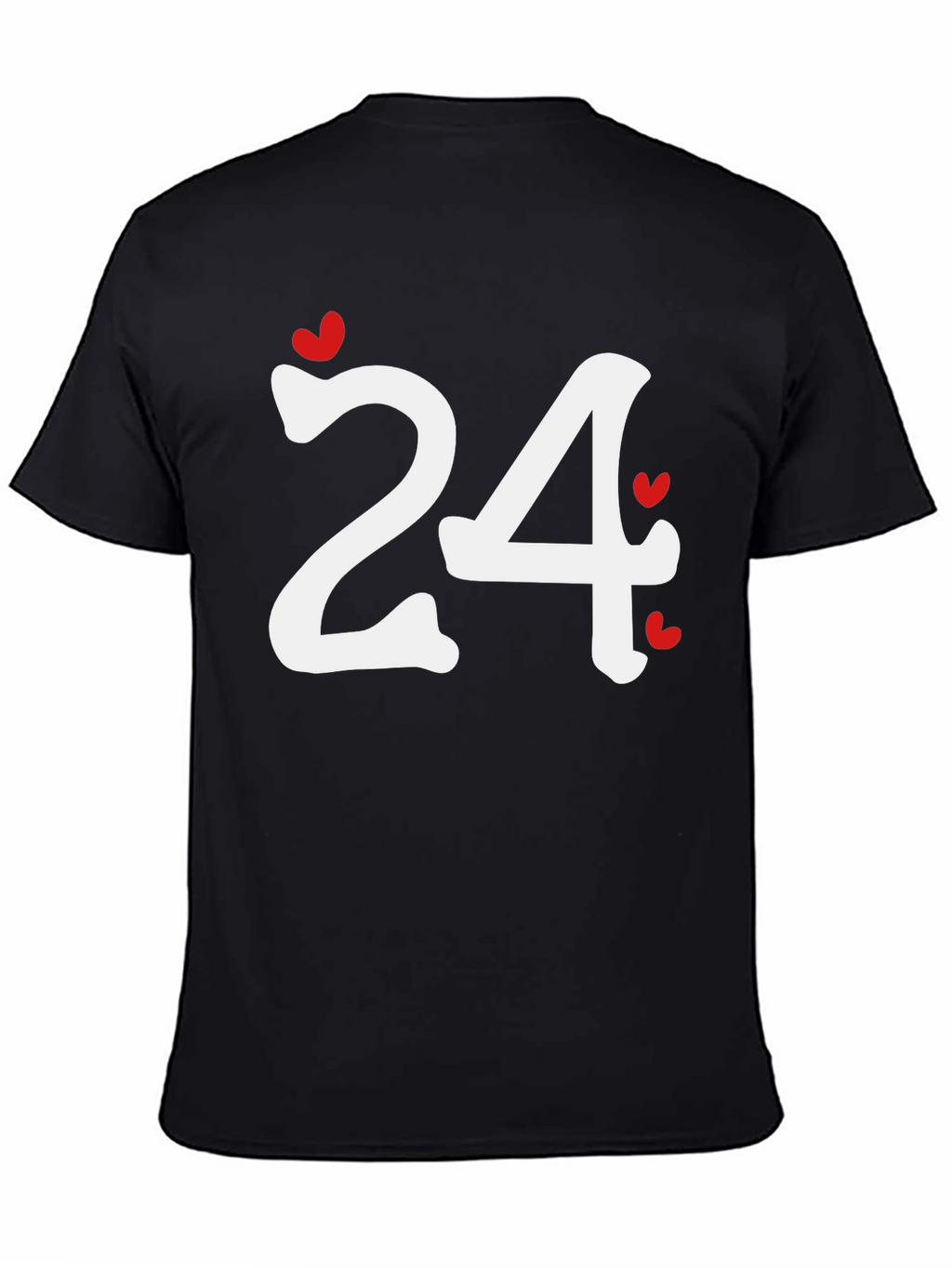Heart Number 24 Black T-Shirt