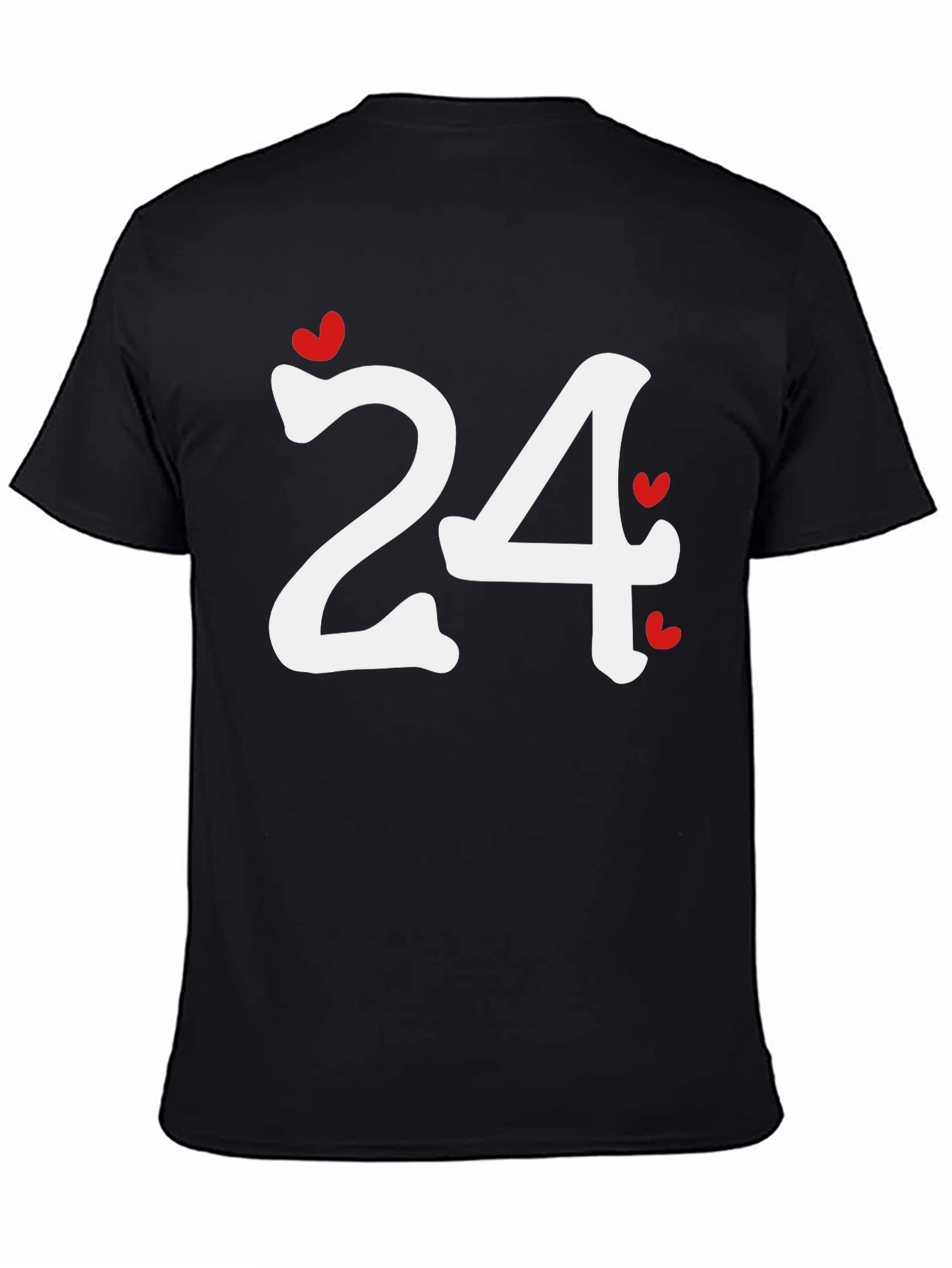 Heart Number 24 Black T-Shirt