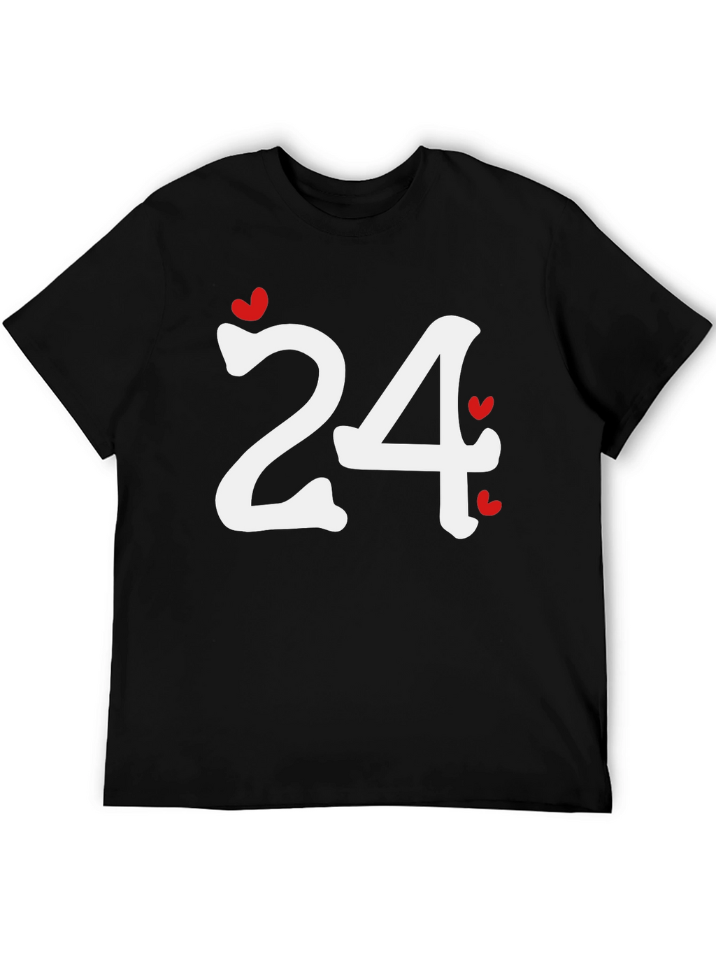 Heart Number 24 Black T-Shirt