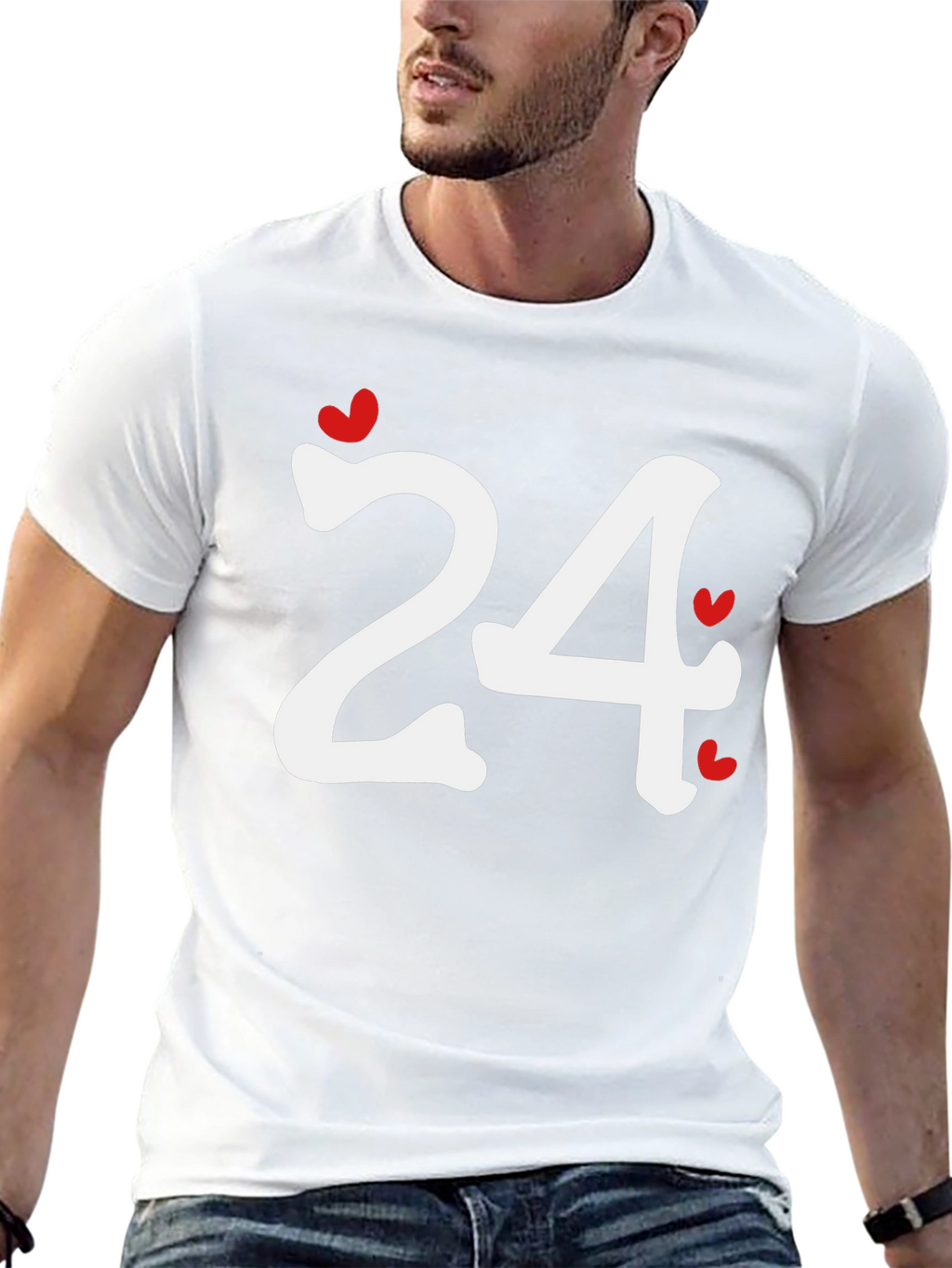 Heart Number 24 Black T-Shirt