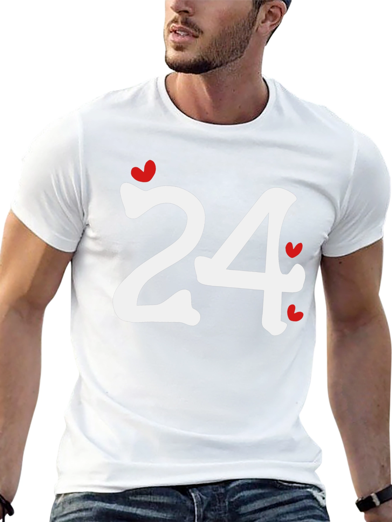 Heart Number 24 Black T-Shirt