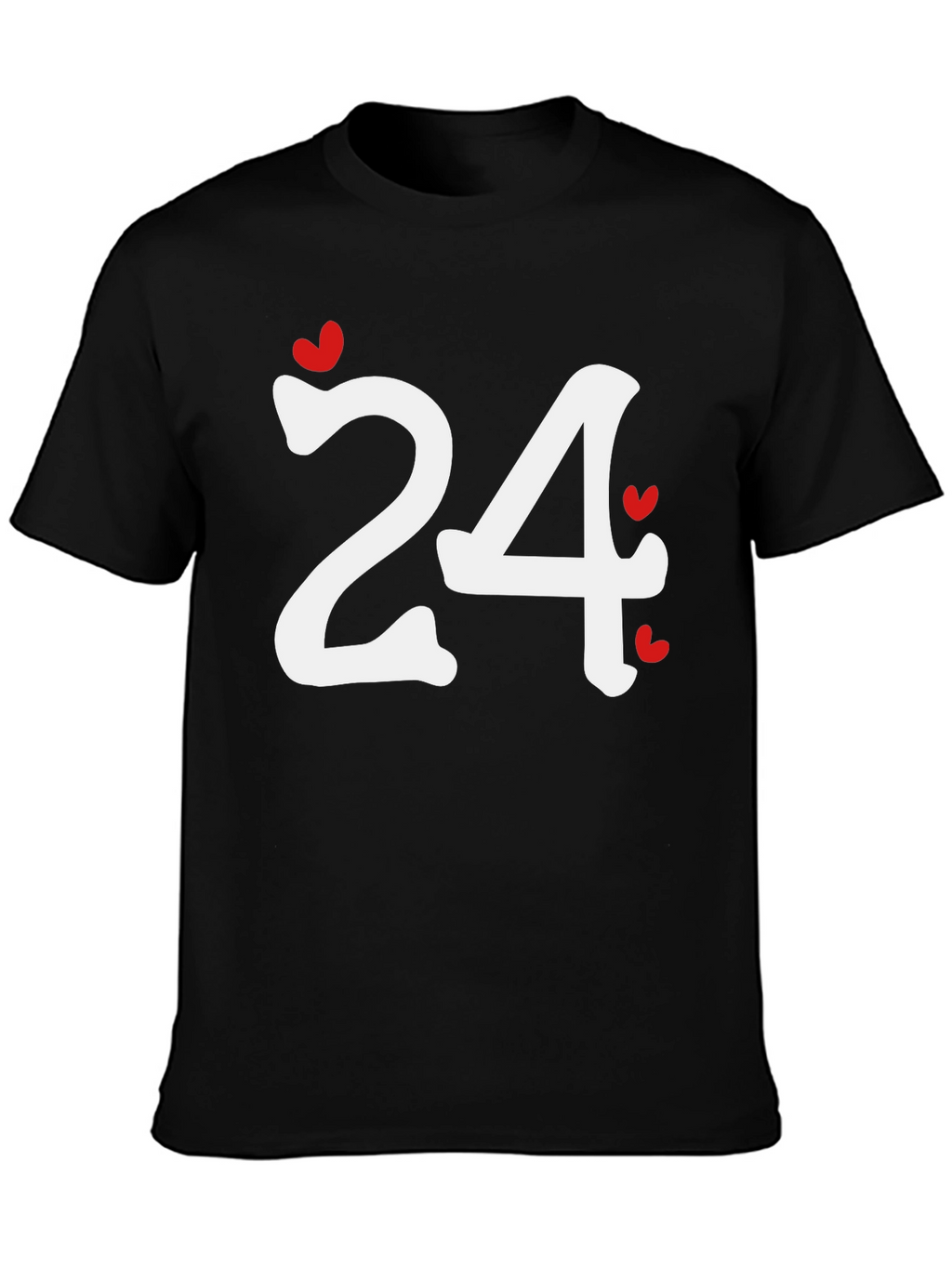 Heart Number 24 Black T-Shirt