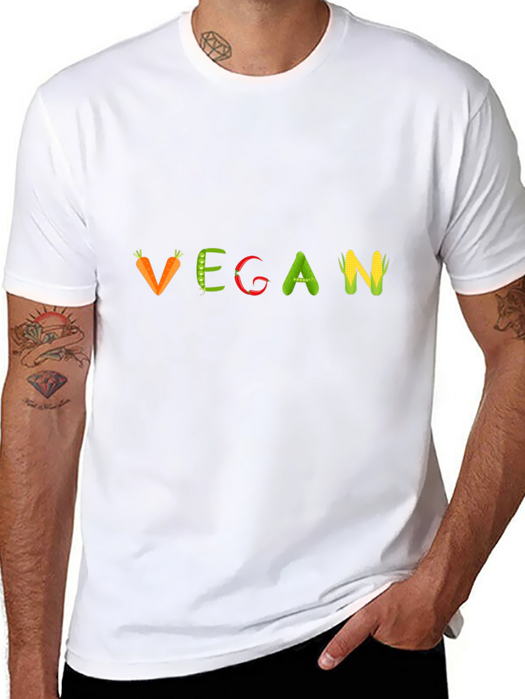 Vegan Graphic T-Shirt - Food Lettering