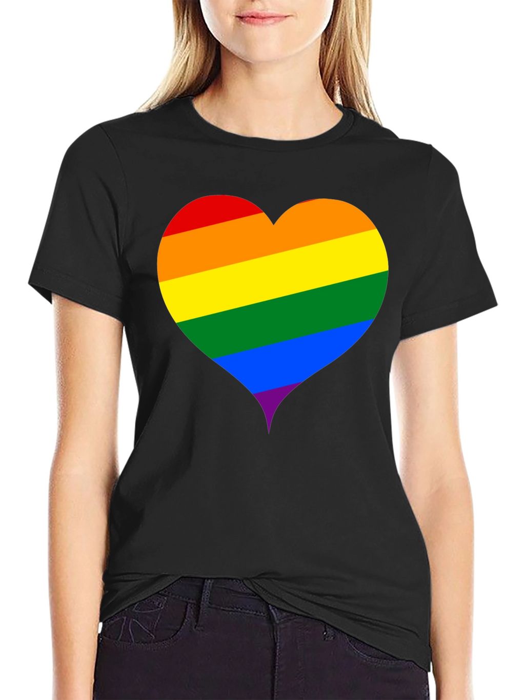 Pride Heart T-Shirt - Black LGBTQ+ Love Tee