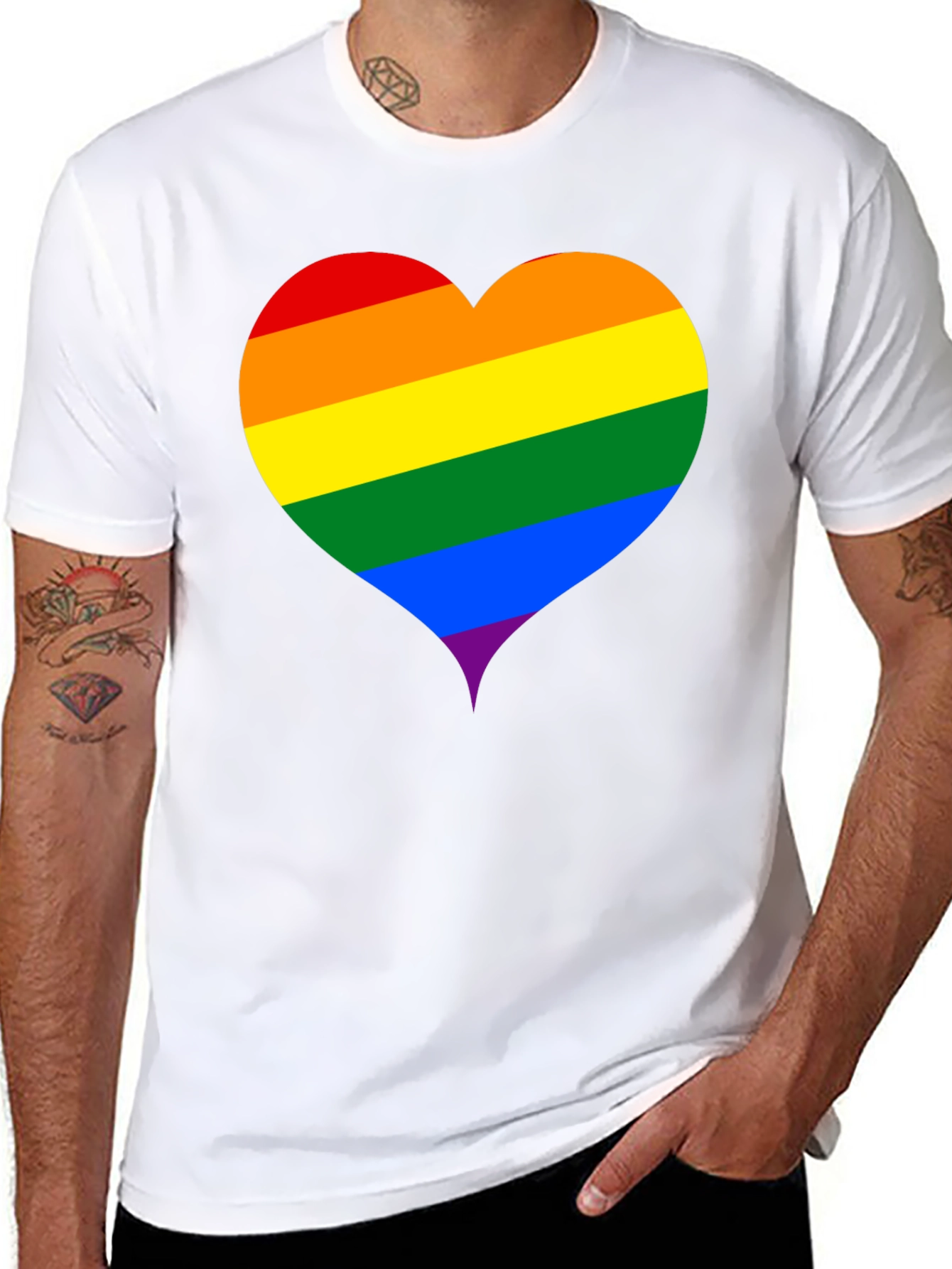 Pride Heart T-Shirt - Black LGBTQ+ Love Tee