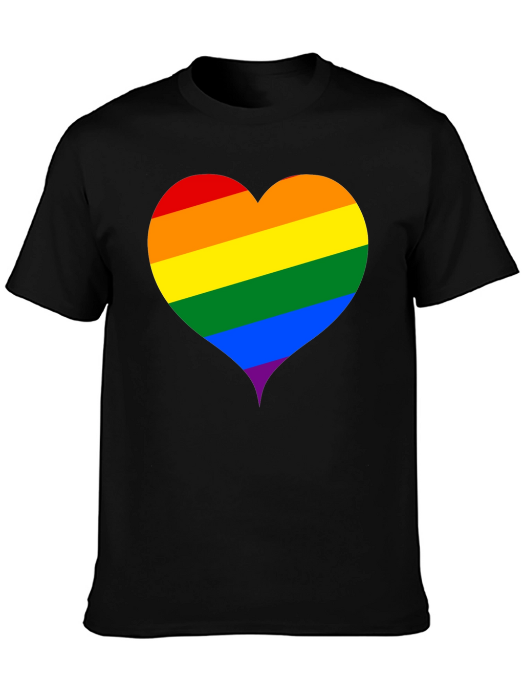 Pride Heart T-Shirt - Black LGBTQ+ Love Tee