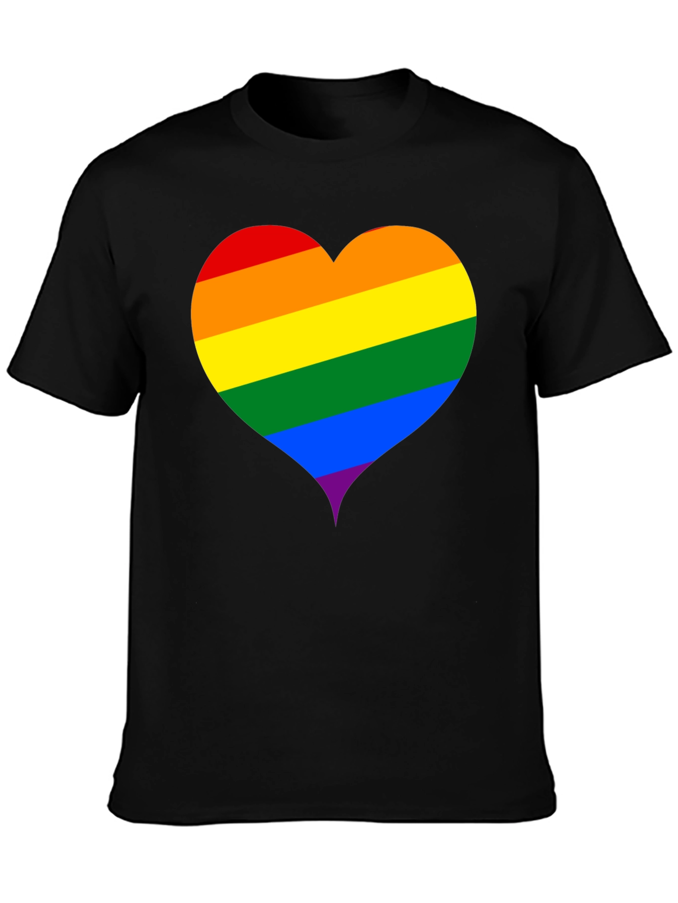 Pride Heart T-Shirt - Black LGBTQ+ Love Tee