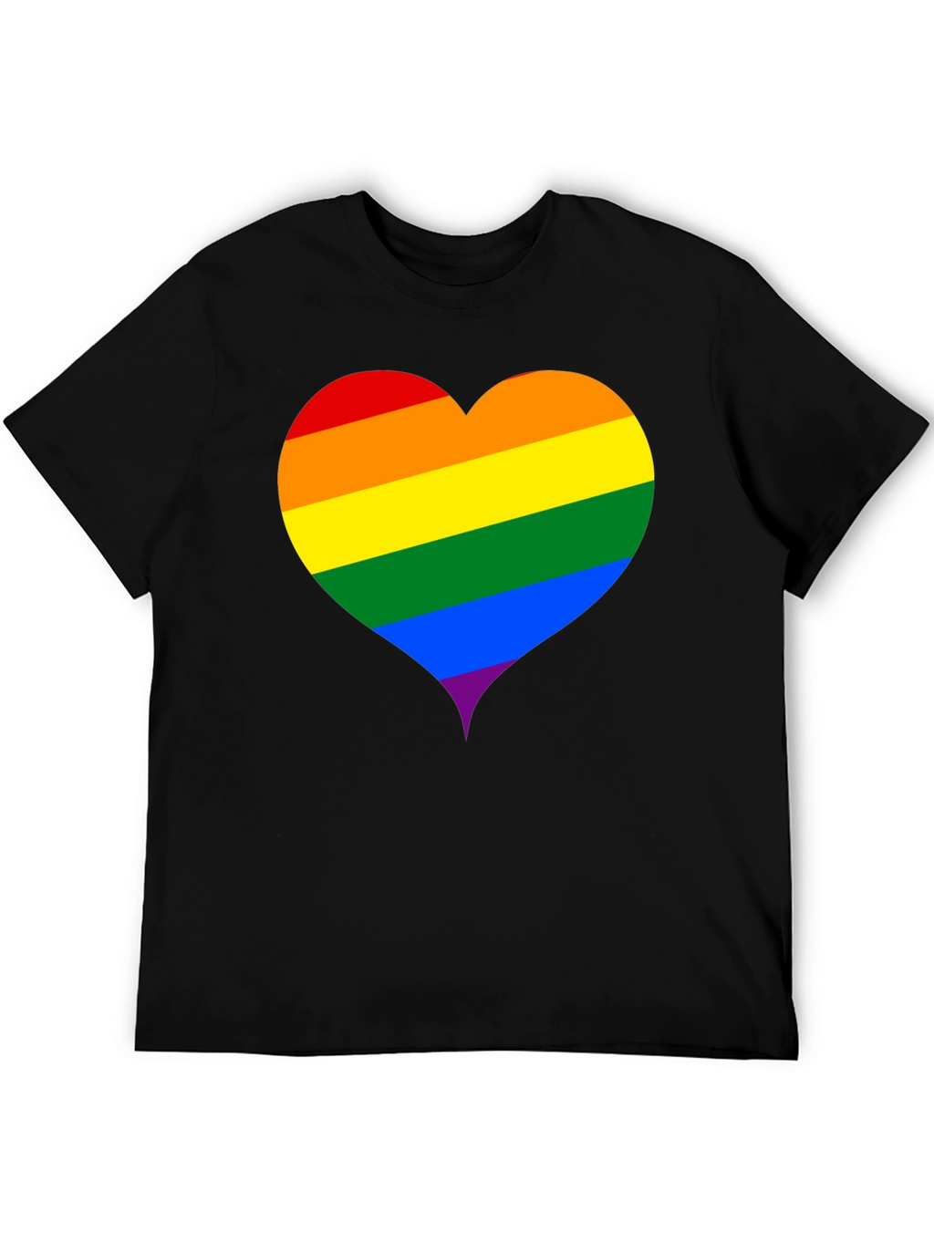 Pride Heart T-Shirt - Black LGBTQ+ Love Tee