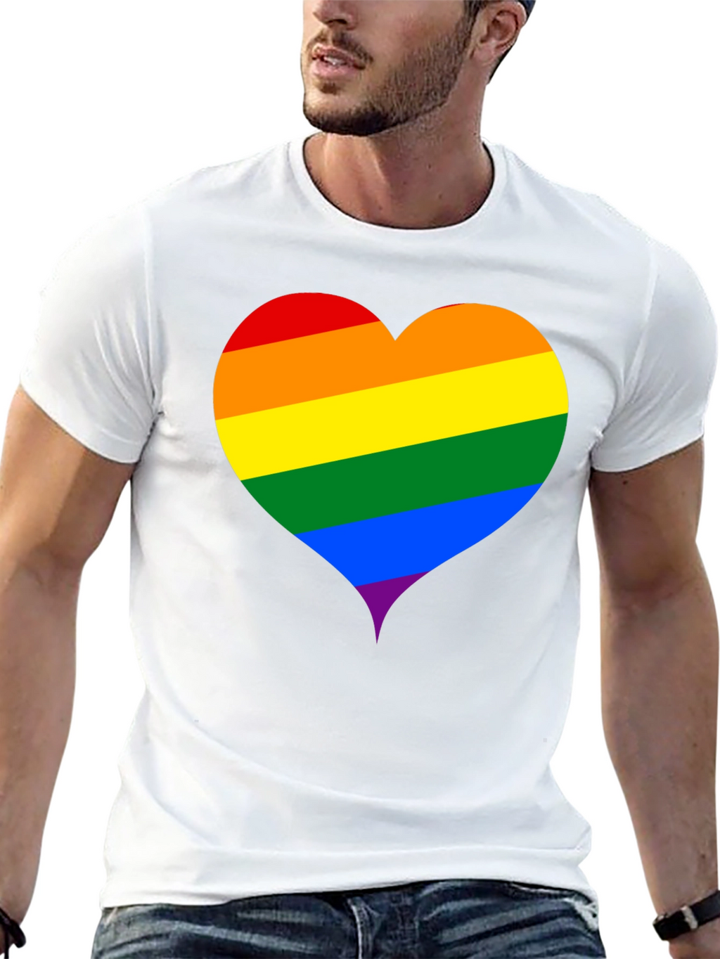 Pride Heart T-Shirt - Black LGBTQ+ Love Tee