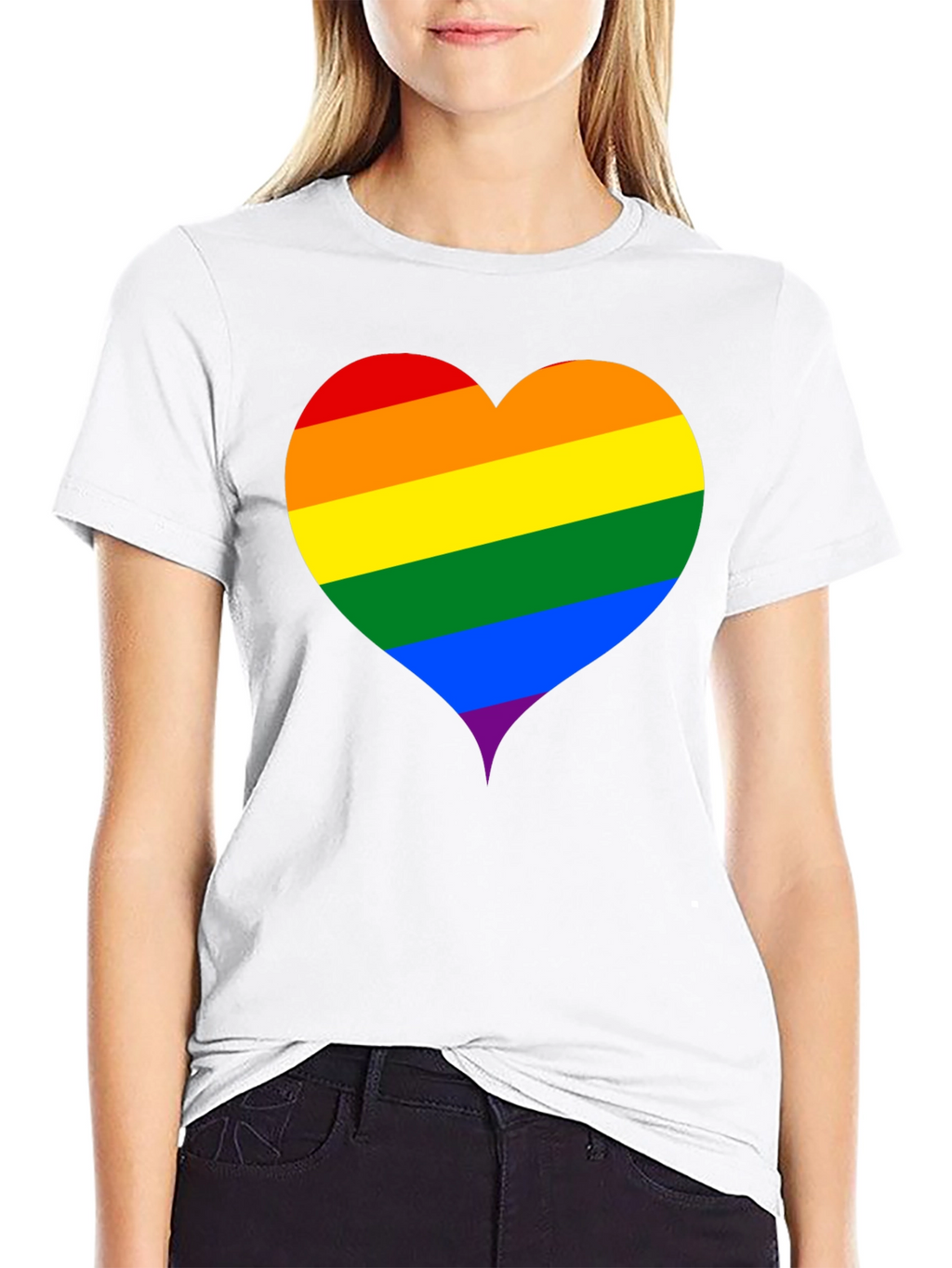 Pride Heart T-Shirt - Black LGBTQ+ Love Tee