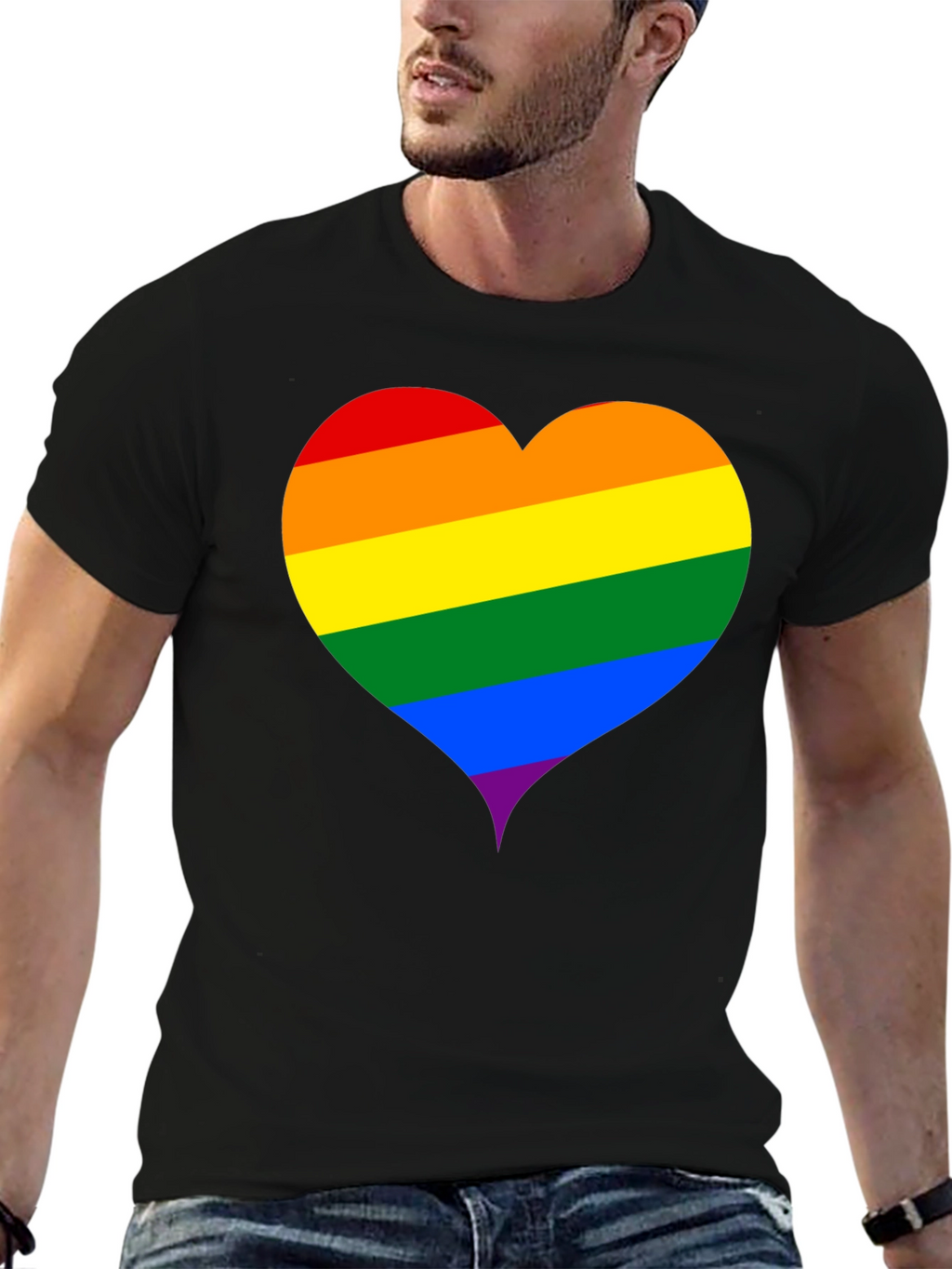 Pride Heart T-Shirt - Black LGBTQ+ Love Tee