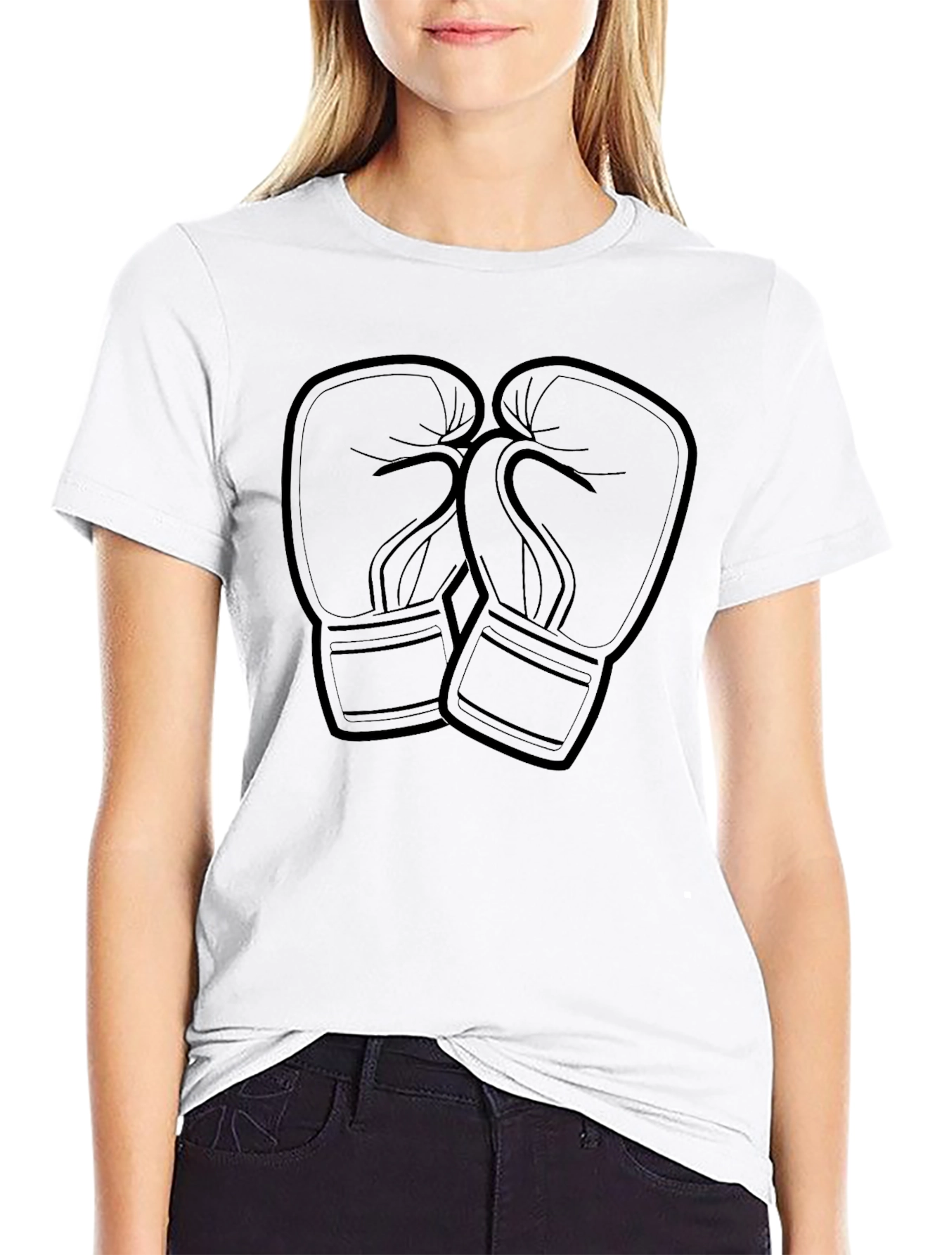 Boxing Gloves Graphic Tee - Black Casual Shirt