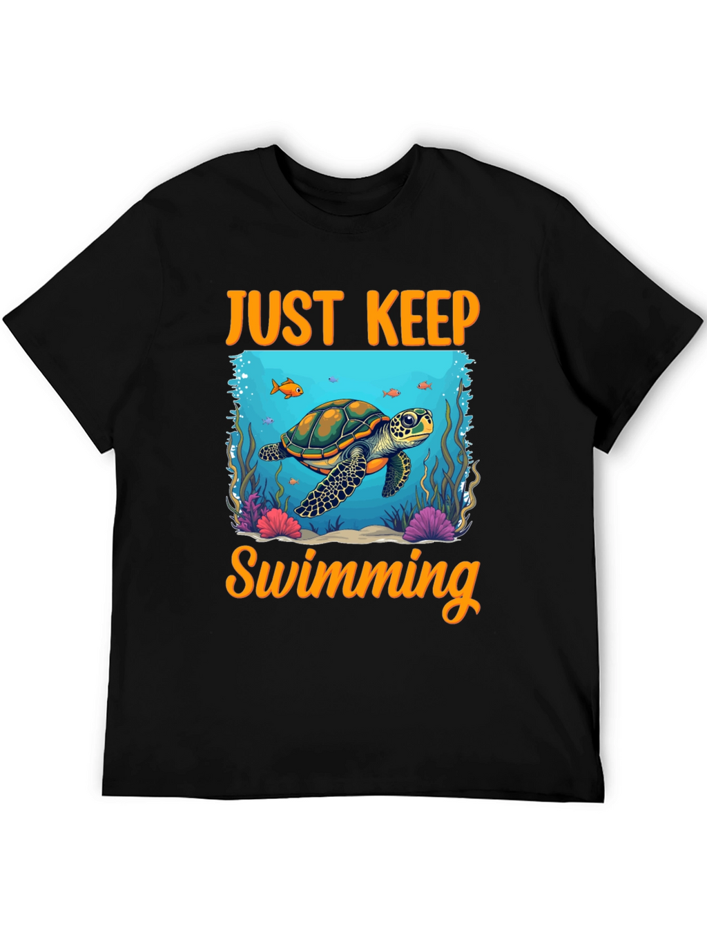 Just Keep Swimming Turtle Graphic Tee